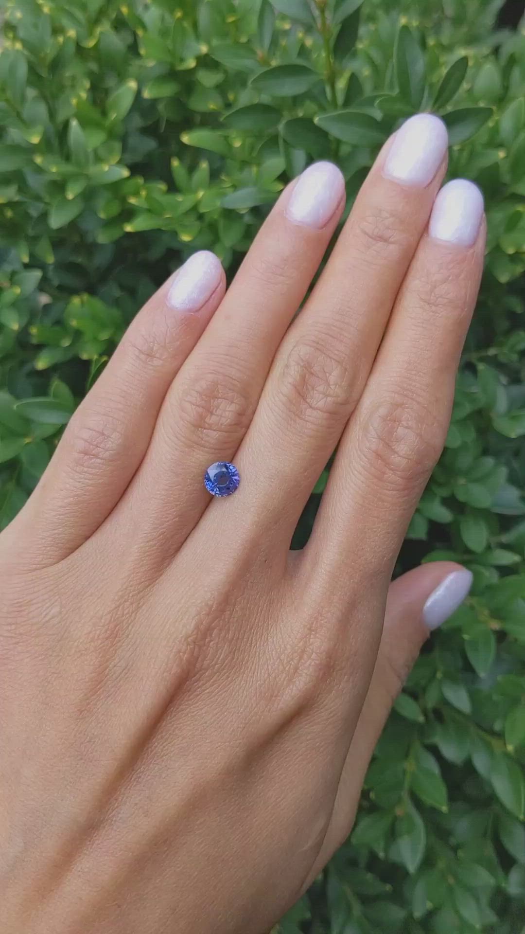 1.15 Ct. Bluish Purple Sapphire from Ceylon (Sri Lanka) Size Video