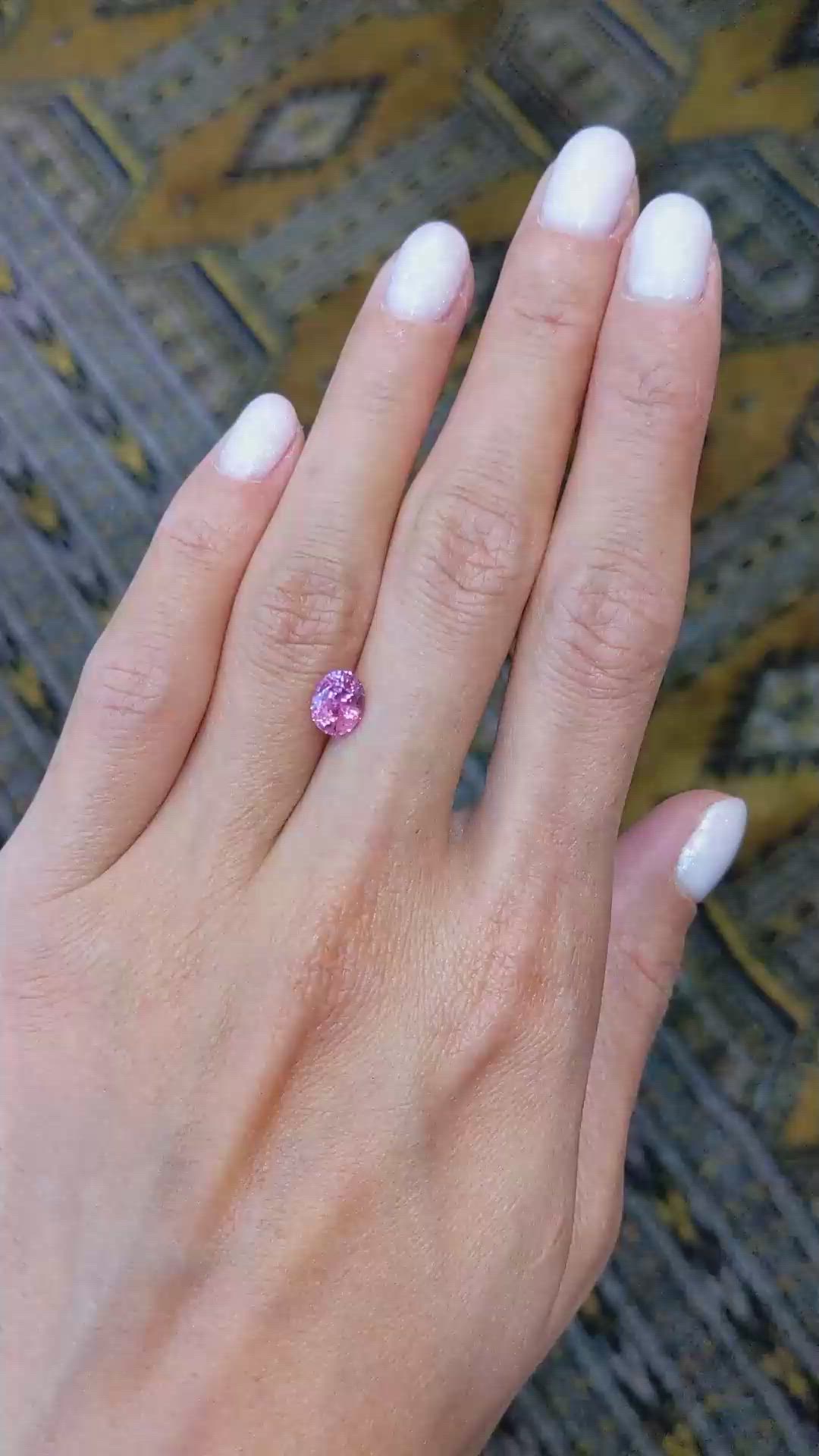 1.60 Ct. Pink Sapphire from Ceylon (Sri Lanka) Size Video