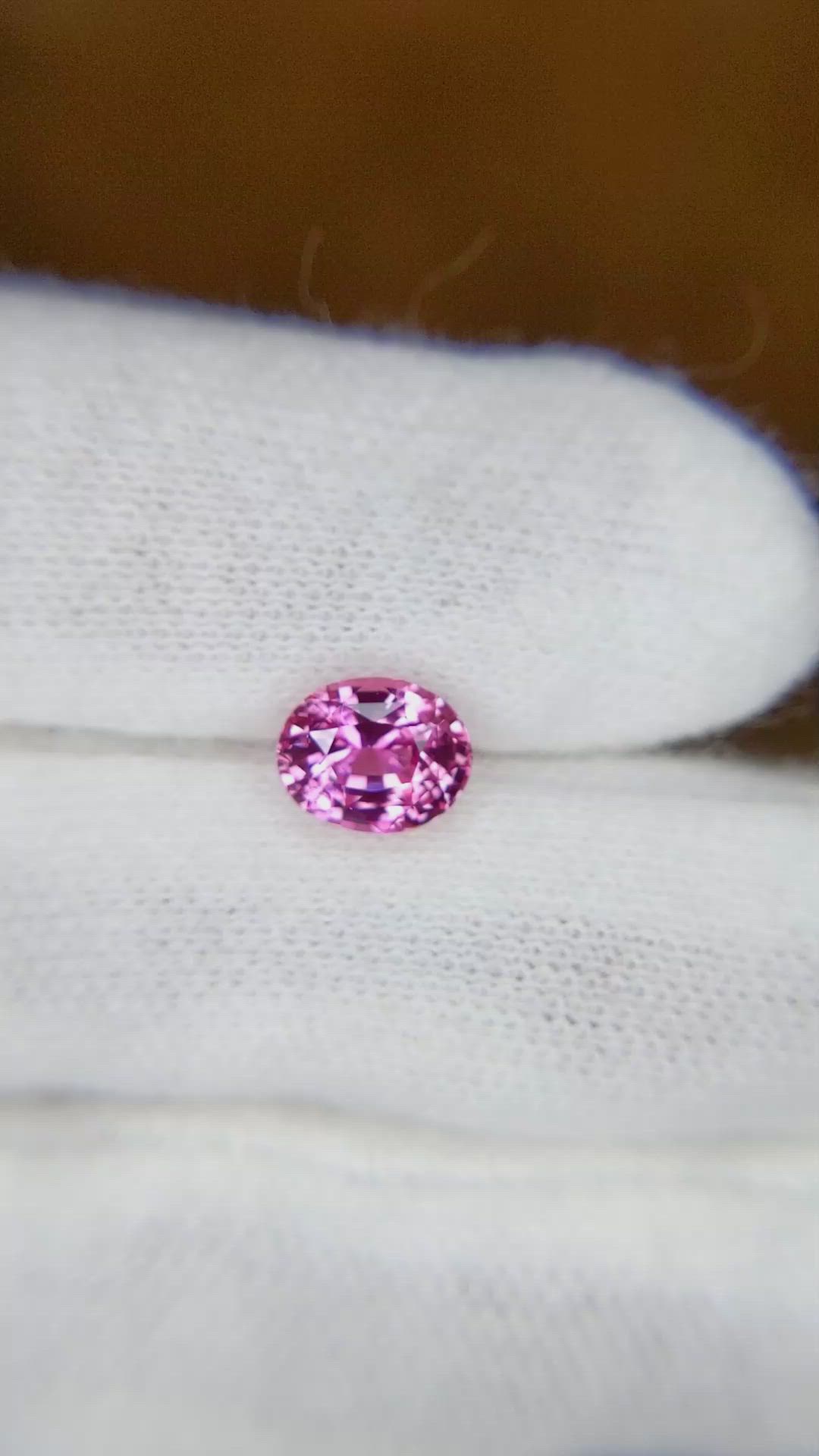 1.60 Ct. Pink Sapphire from Ceylon (Sri Lanka) Size Video