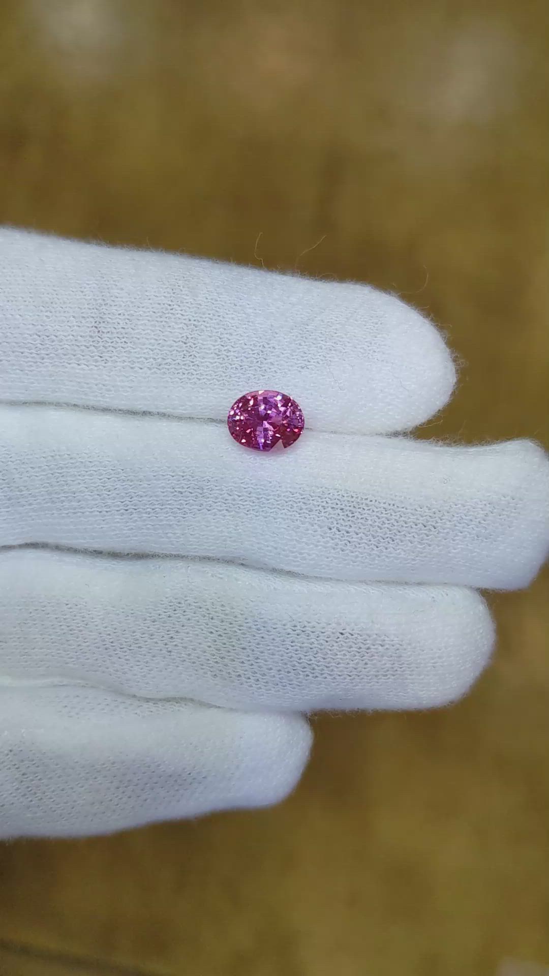 1.60 Ct. Pink Sapphire from Ceylon (Sri Lanka) Size Video