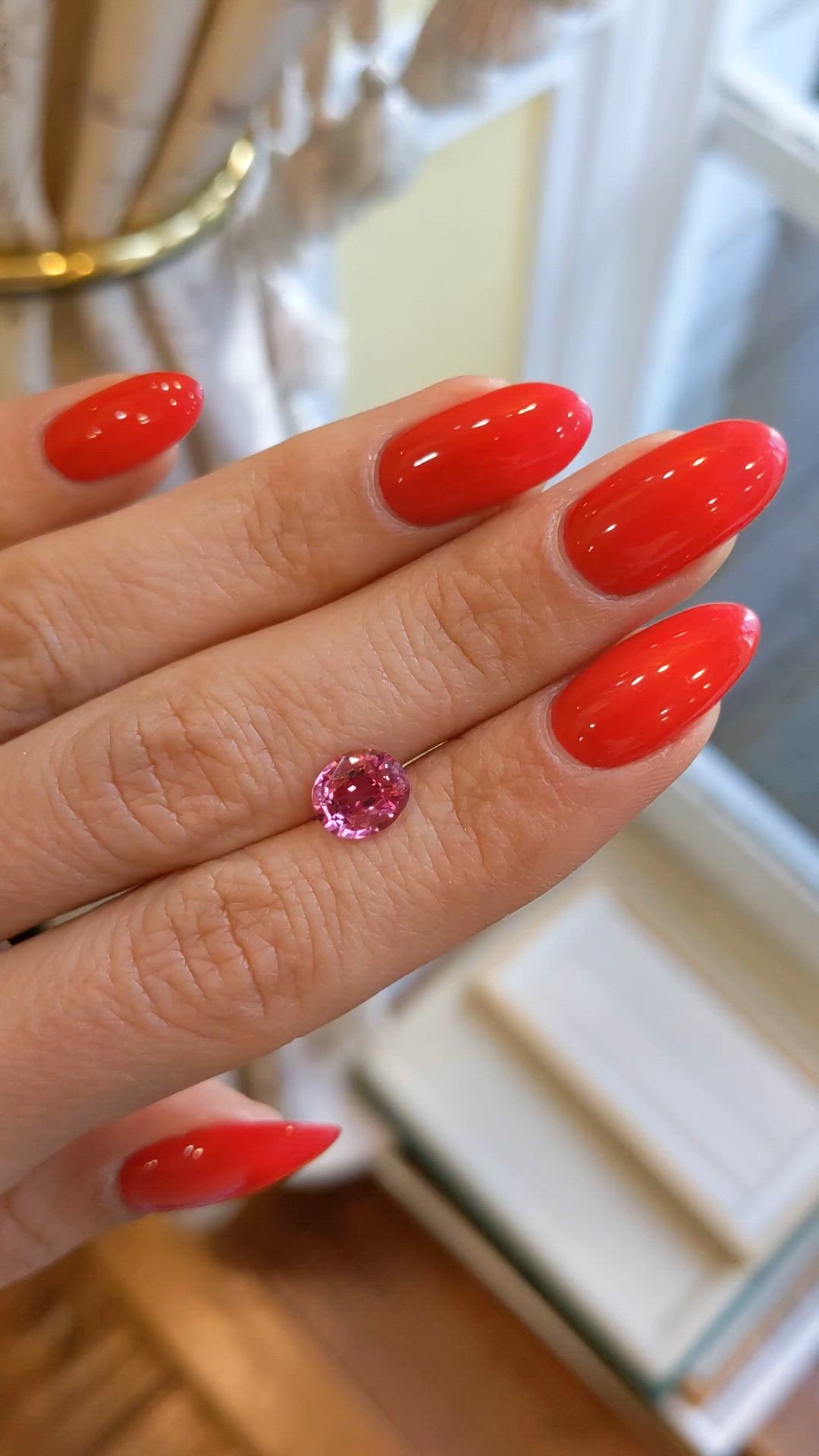 1.59 Ct. Pink Sapphire from Ceylon (Sri Lanka) Size Video