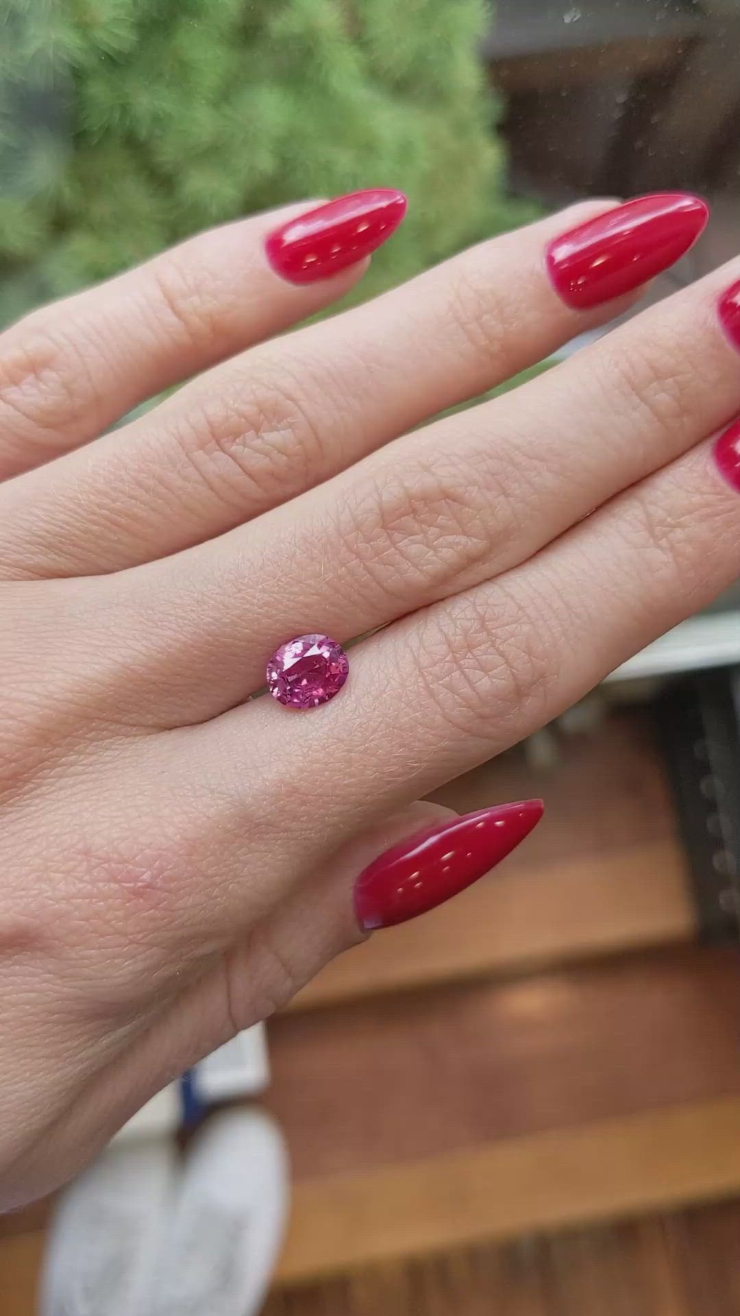 1.59 Ct. Pink Sapphire from Ceylon (Sri Lanka) Size Video