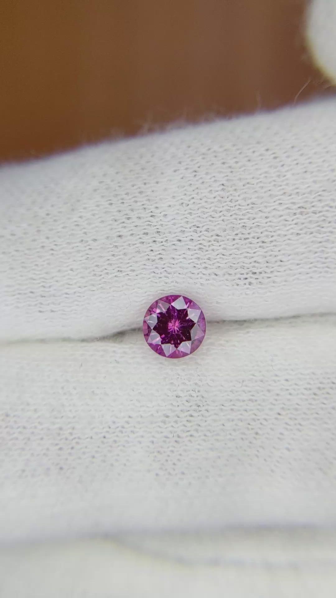 0.69 Ct. Pinkish Purple Sapphire from Ceylon (Sri Lanka) Size Video