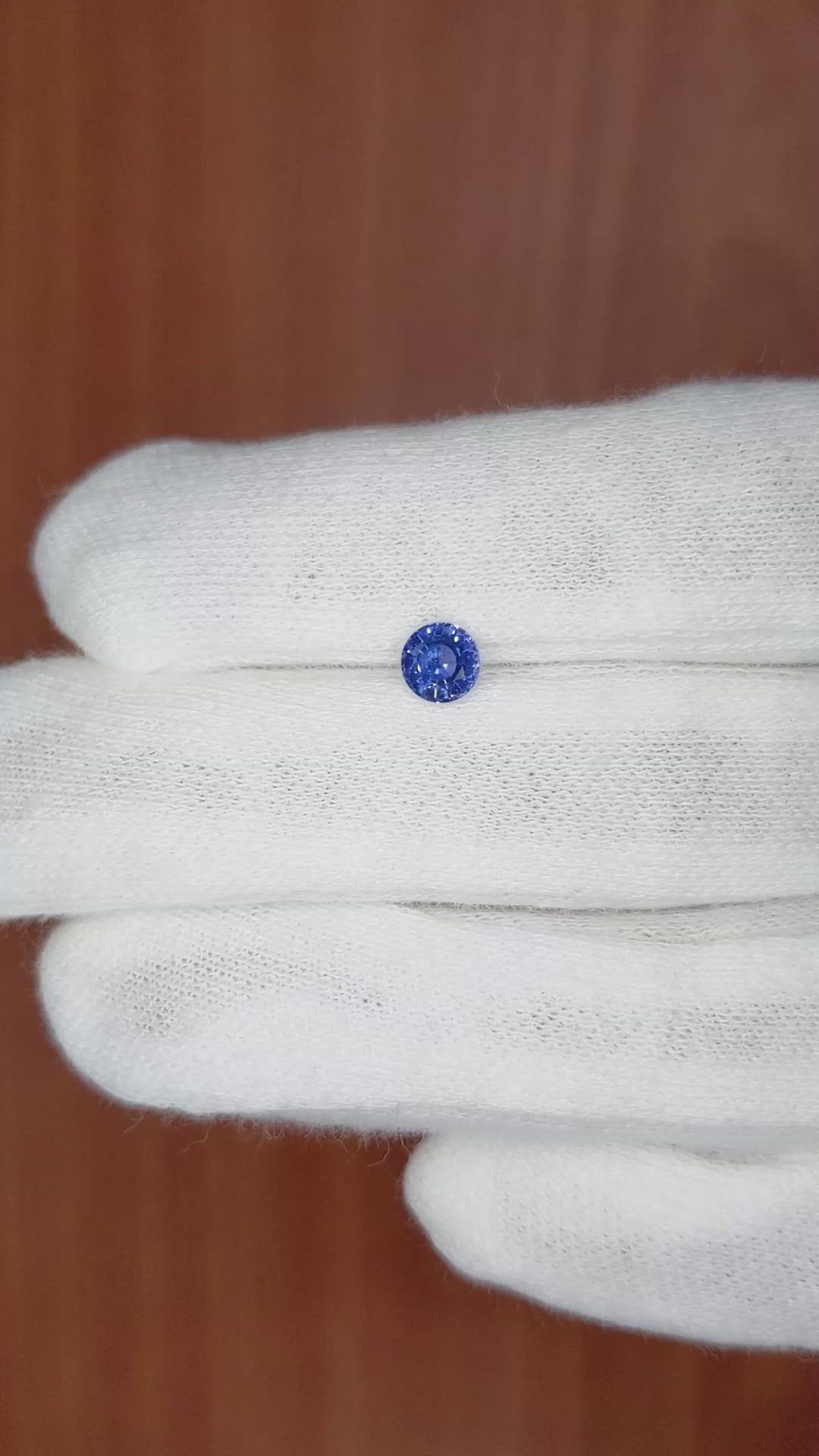 0.64 Ct. Blue Sapphire from Ceylon (Sri Lanka) Size Video
