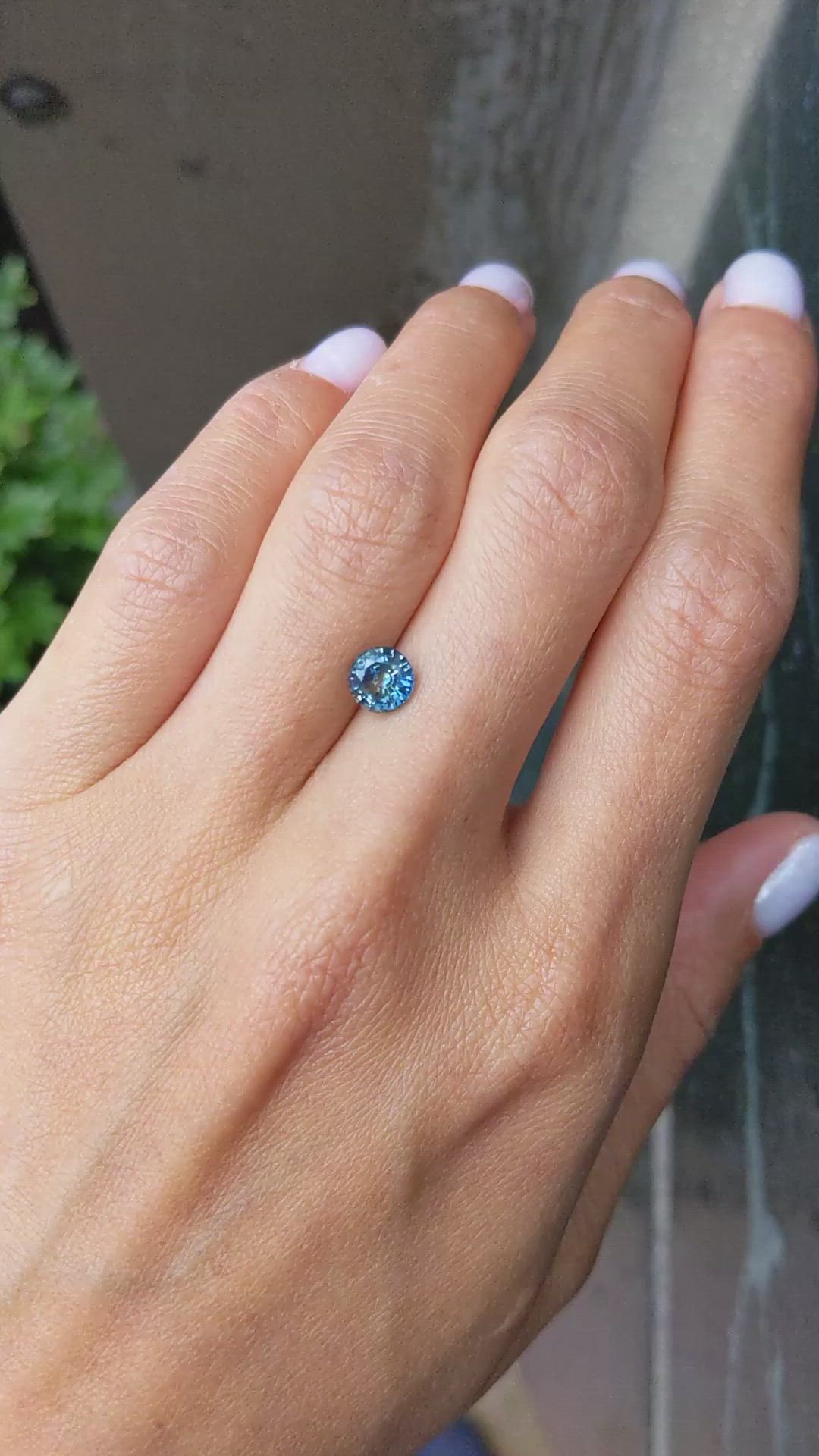 1.08 Ct. Bluish Green Sapphire from Madagascar Size Video