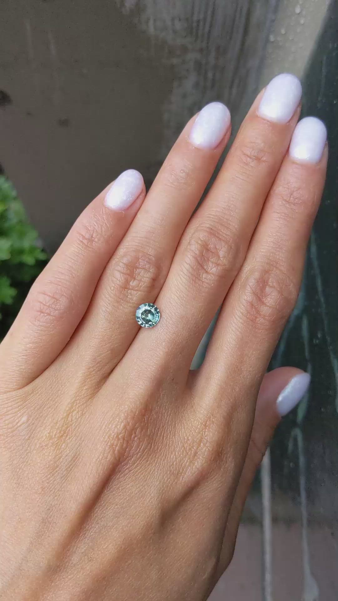 1.03 Ct. Bluish Green Sapphire from Madagascar Size Video