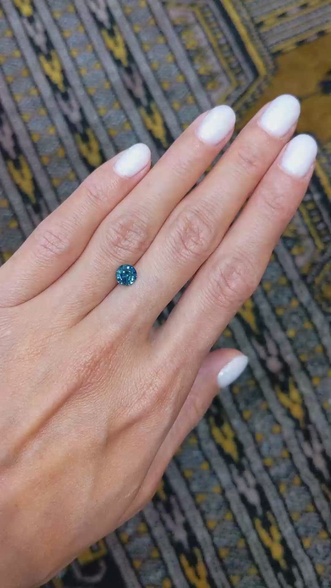 1.16 Ct. Greenish Blue Sapphire from Madagascar Size Video