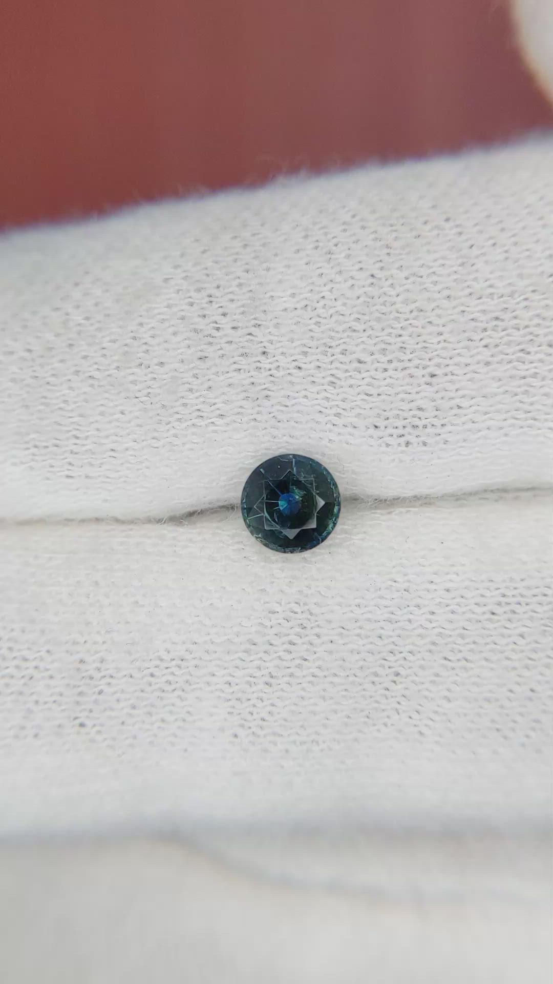 0.65 Ct. Greenish Blue Sapphire from Madagascar Size Video
