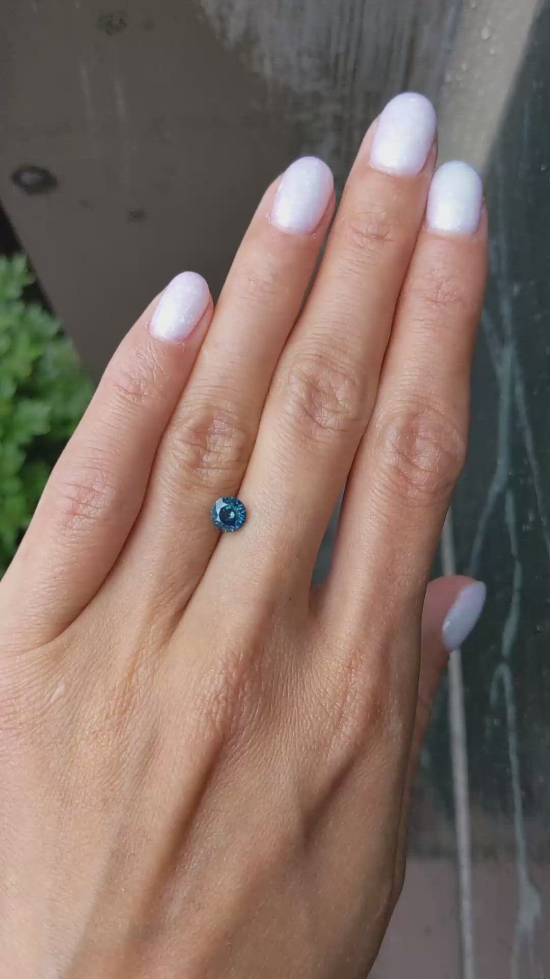 1.01 Ct. Bluish Green Sapphire from Madagascar Size Video