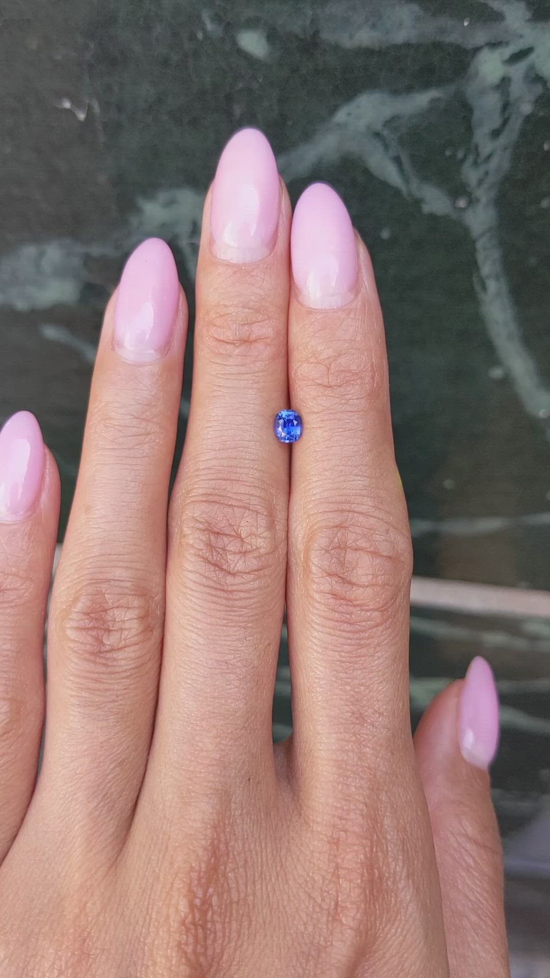 0.43 Ct. Blue Sapphire from Ceylon (Sri Lanka) Size Video
