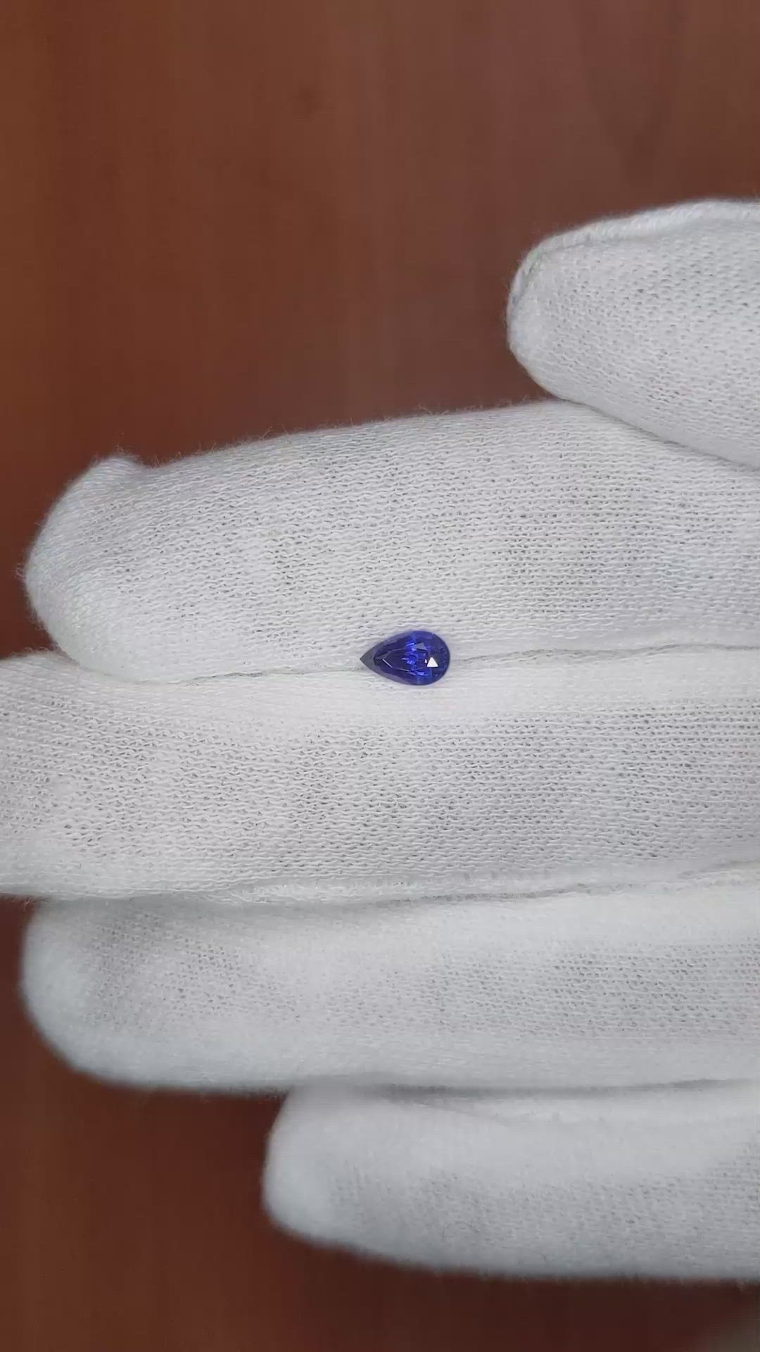 0.48 Ct. Blue Sapphire from Ceylon (Sri Lanka) Size Video
