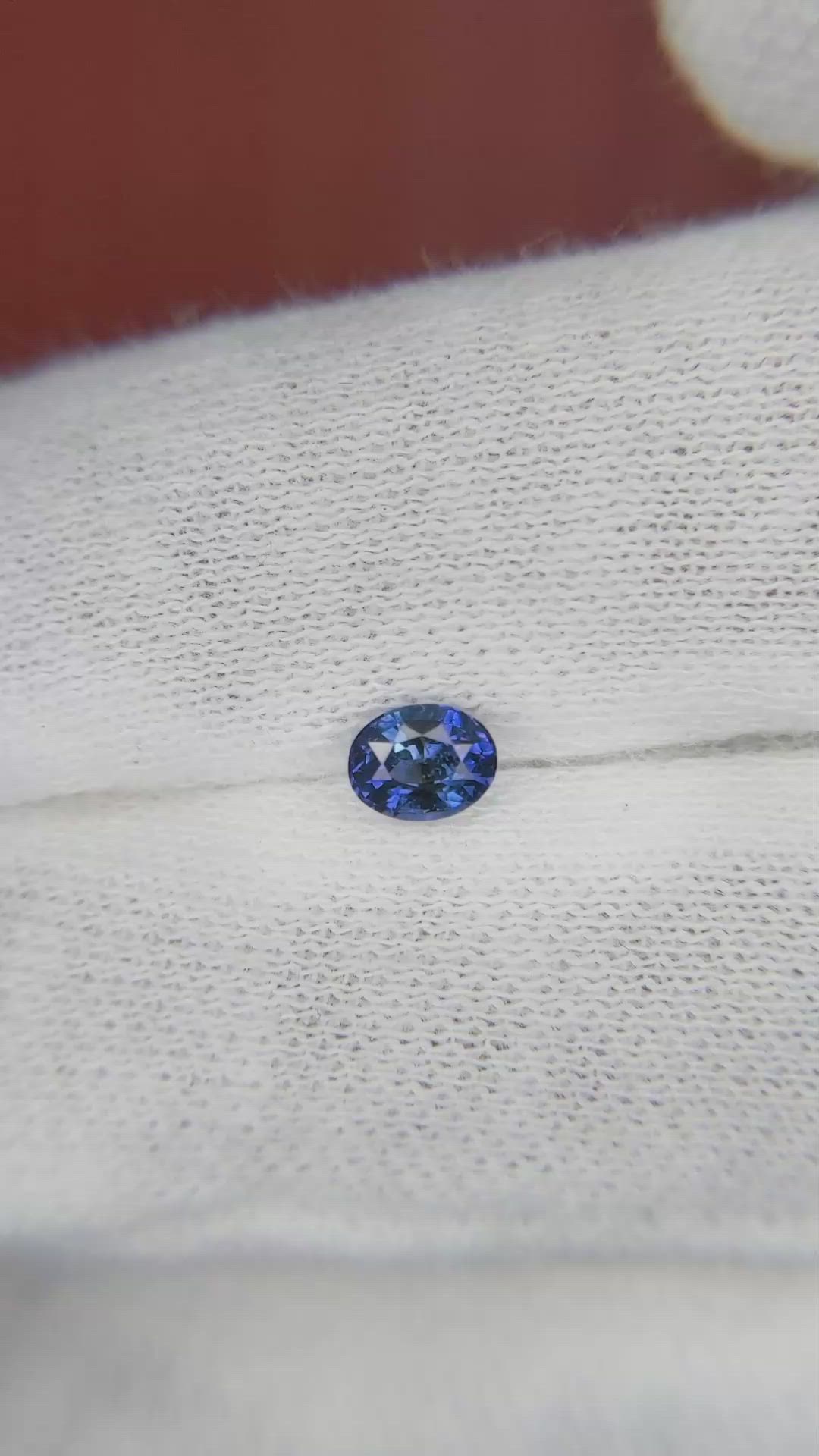 0.48 Ct. Blue Sapphire from Ceylon (Sri Lanka) Size Video