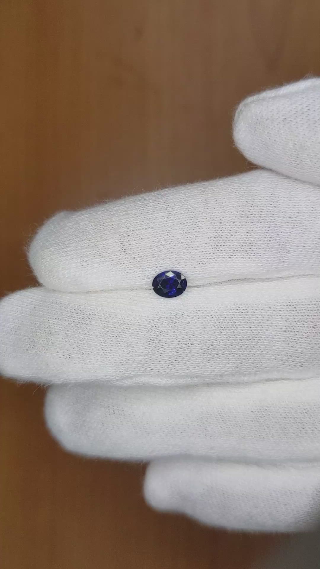 0.57 Ct. Blue Sapphire from Ceylon (Sri Lanka) Size Video