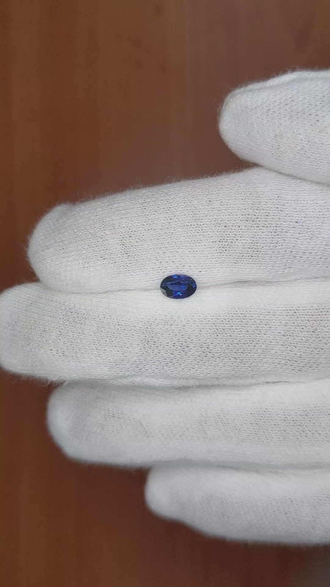 0.59 Ct. Blue Sapphire from Ceylon (Sri Lanka) Size Video