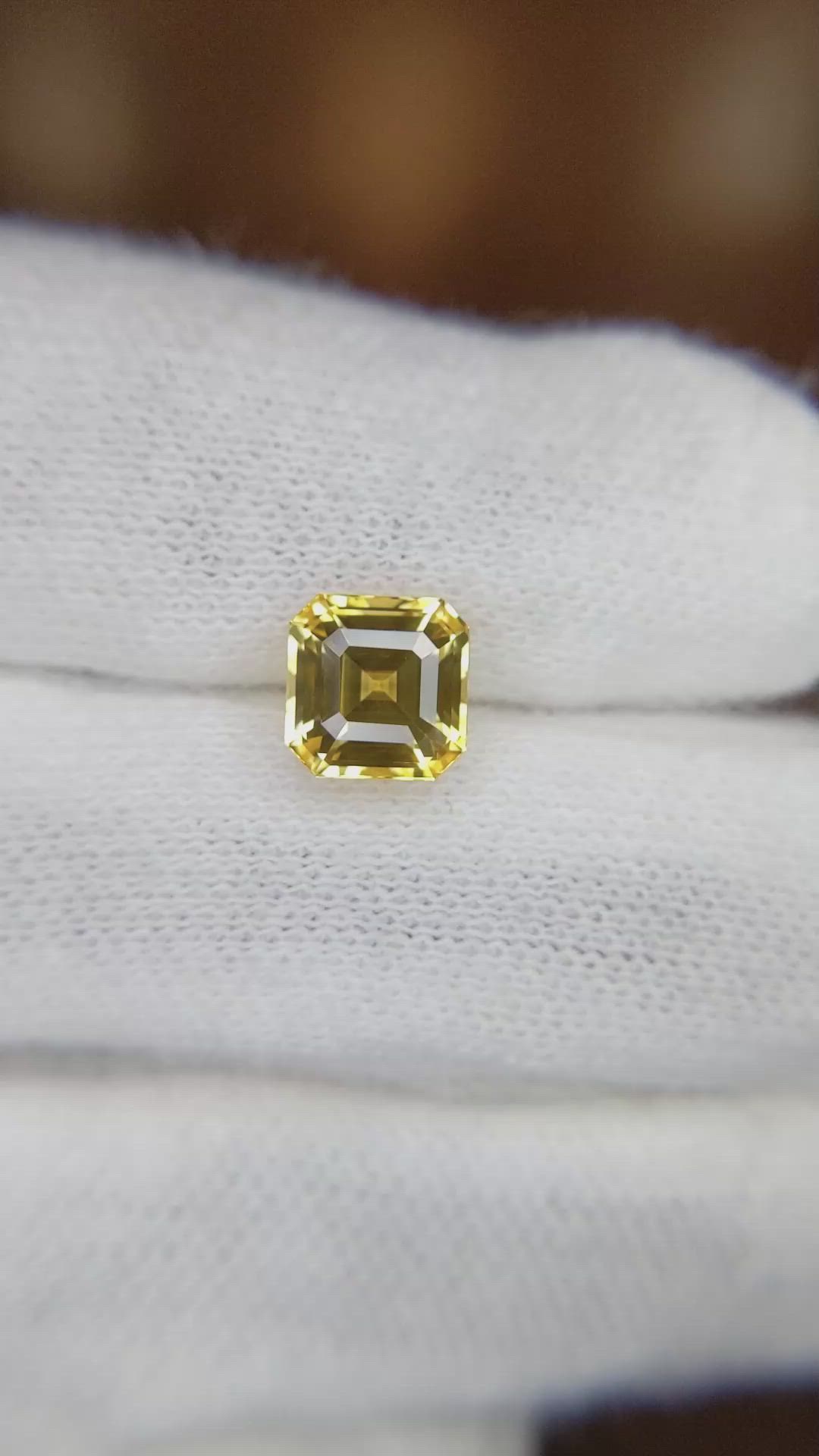 2.27 Ct. Yellow Sapphire from Ceylon (Sri Lanka) Size Video