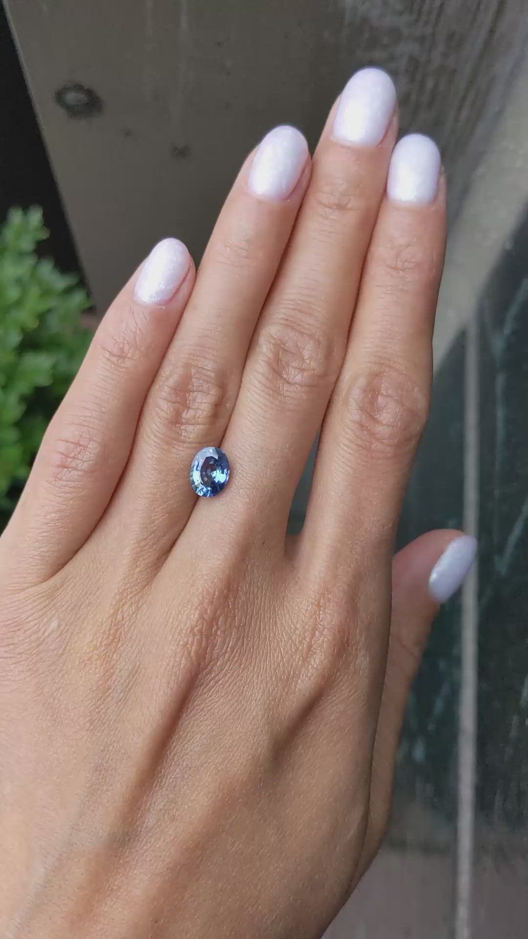 1.84 Ct. Blue Sapphire from Ceylon (Sri Lanka) Size Video