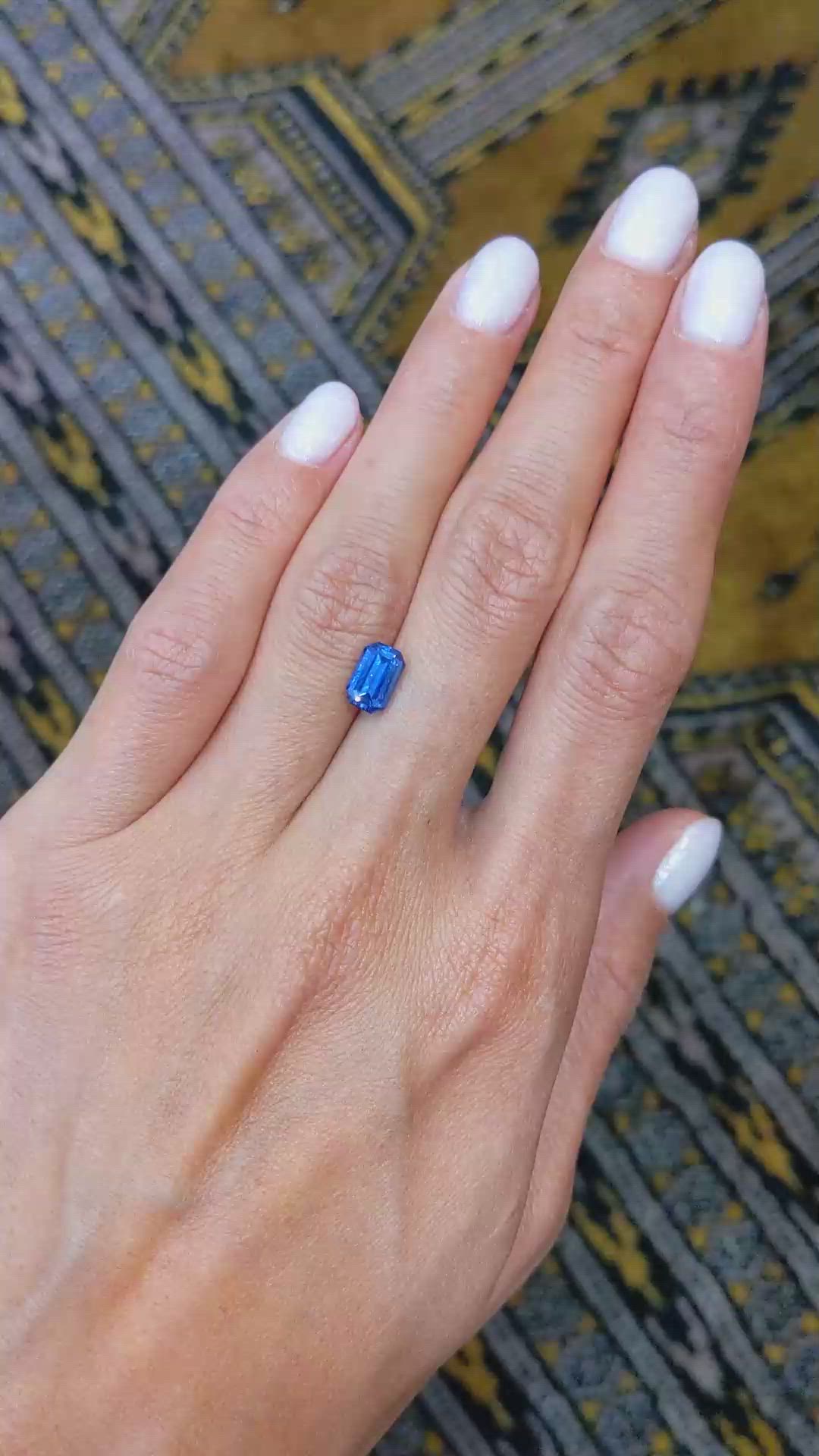 1.72 Ct. Blue Sapphire from Ceylon (Sri Lanka) Size Video