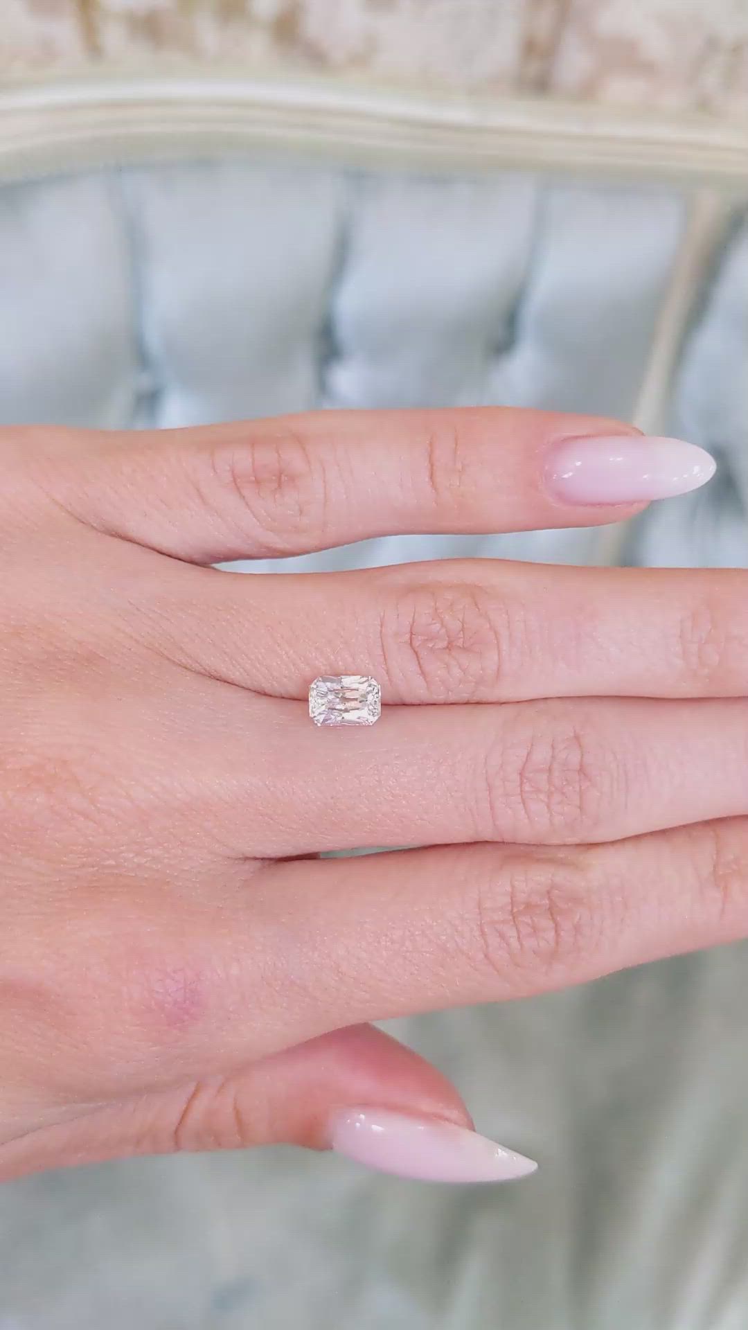 1.40 Ct. White Sapphire from Madagascar Size Video