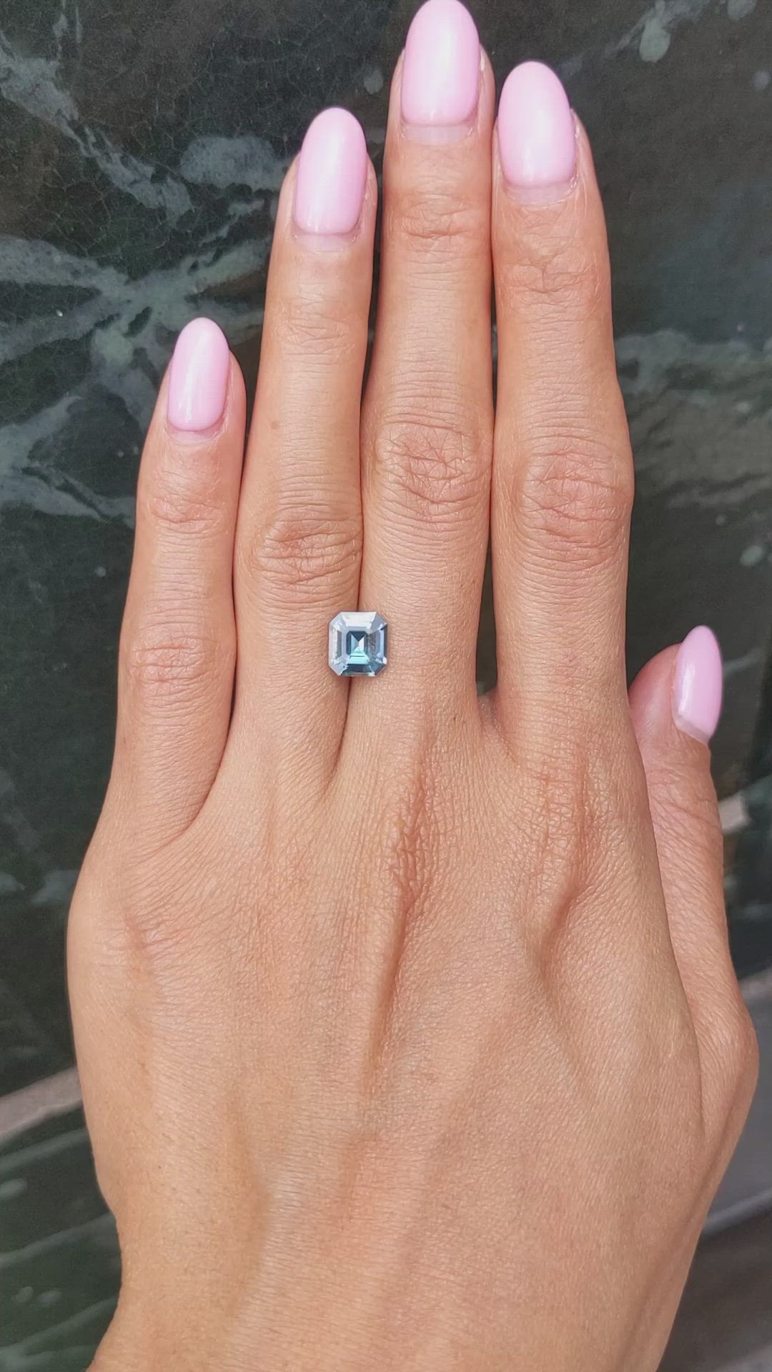 2.44 Ct. Greenish Blue Sapphire from Madagascar Size Video