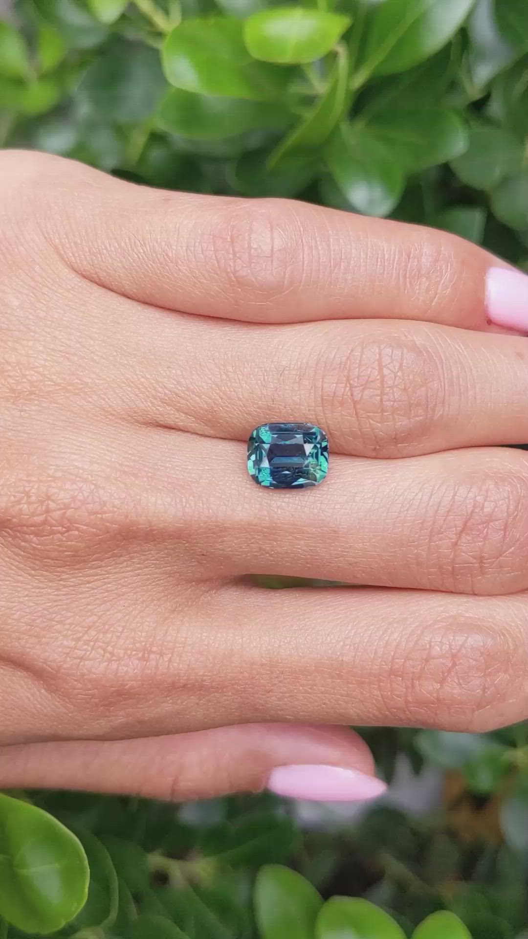 4.08 Ct. Greenish Blue Sapphire from Madagascar Size Video