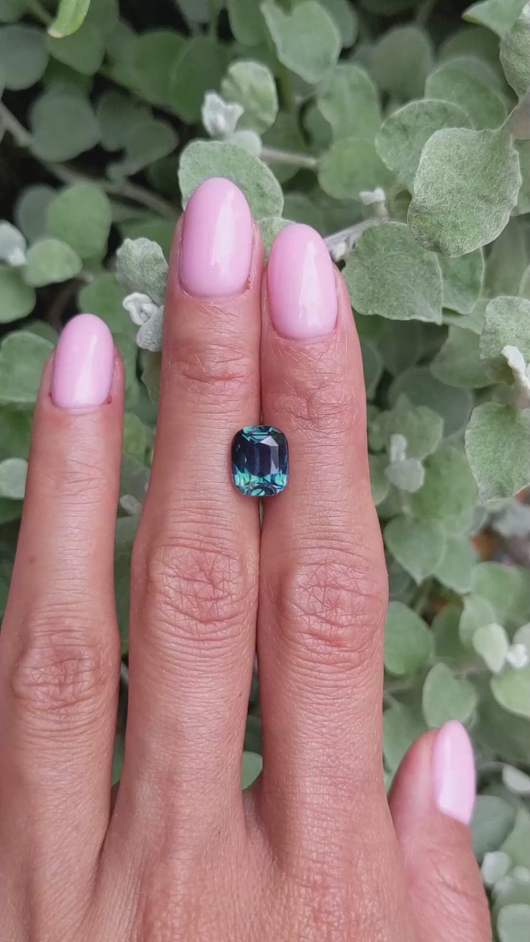 4.08 Ct. Greenish Blue Sapphire from Madagascar Size Video