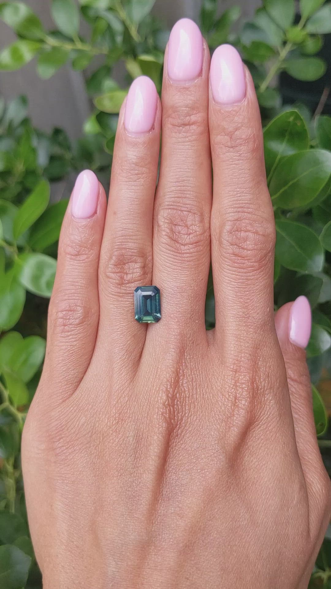 3.09 Ct. Bluish Green Sapphire from Madagascar Size Video