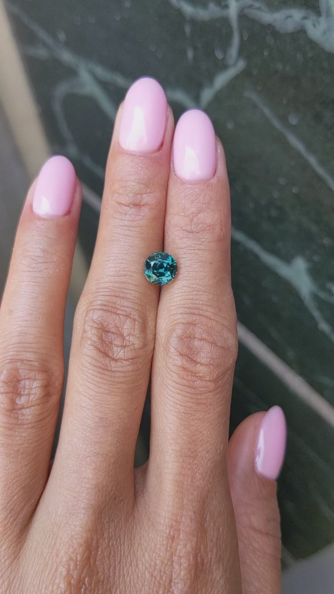 2.05 Ct. Bluish Green Sapphire from Madagascar Size Video