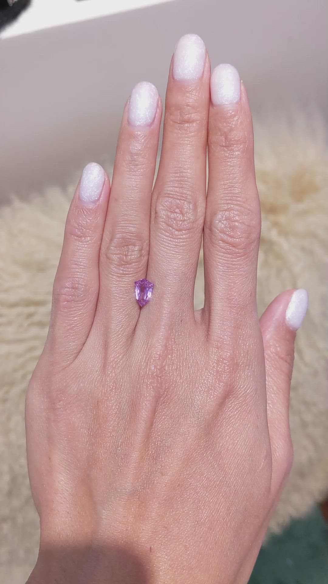 1.21 Ct. Pinkish Purple Sapphire from Ceylon (Sri Lanka) Size Video