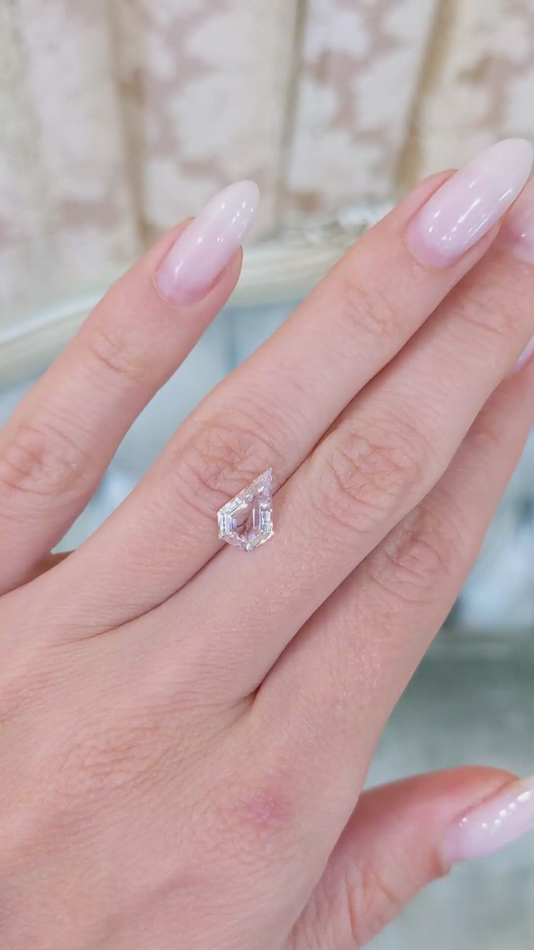 1.63 Ct. White Sapphire from Ceylon (Sri Lanka) Size Video