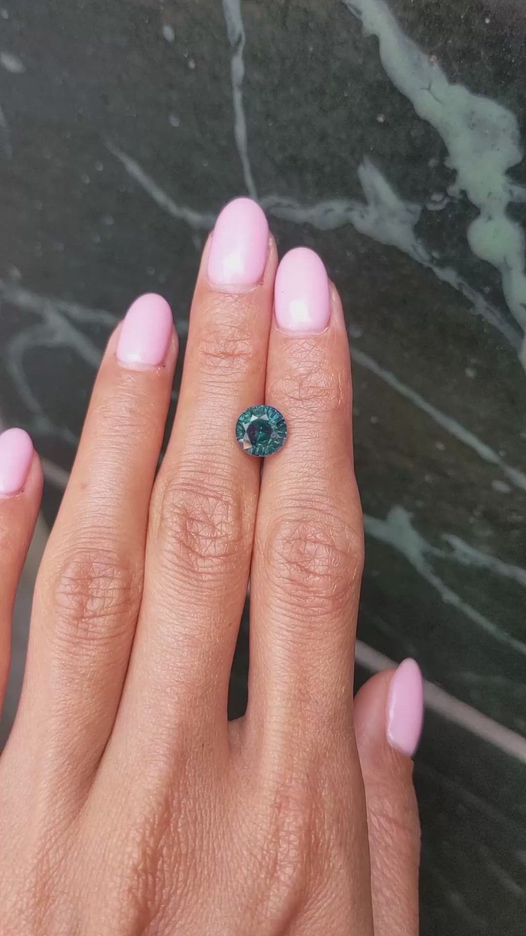 3.03 Ct. Greenish Blue Sapphire from Ceylon (Sri Lanka) Size Video