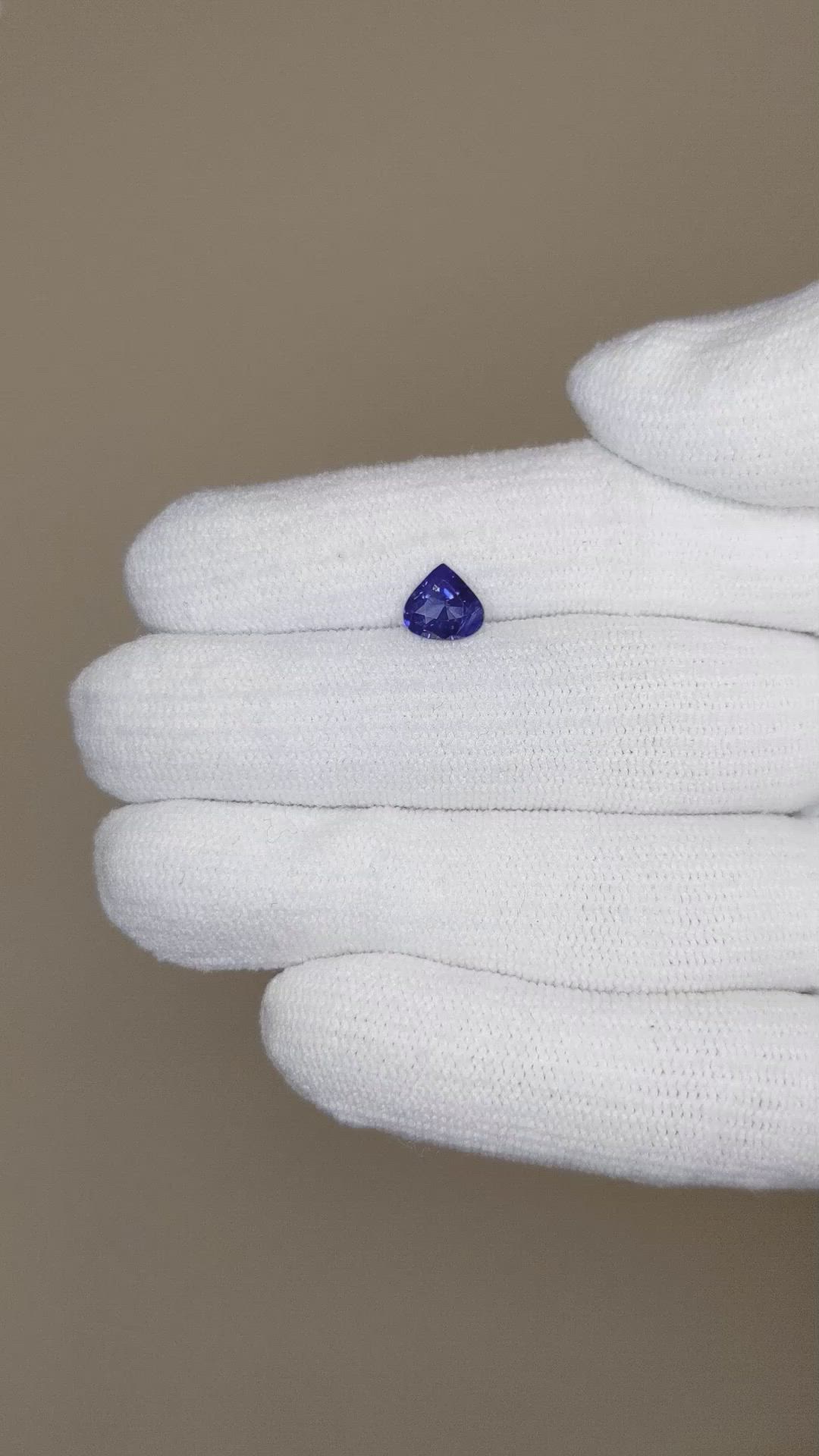 0.90 Ct. Blue Sapphire from Ceylon (Sri Lanka) Size Video