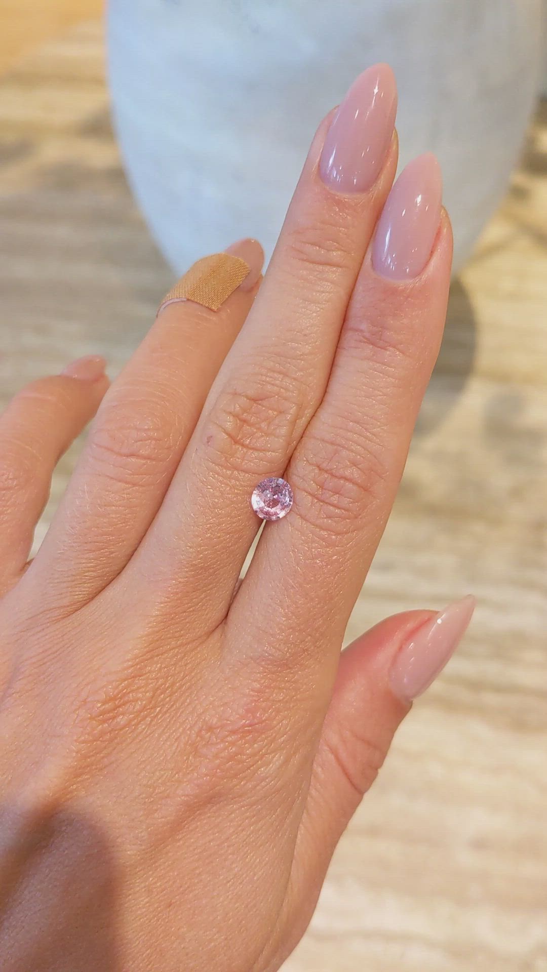 0.89 Ct. Pink Sapphire from Ceylon (Sri Lanka) Size Video