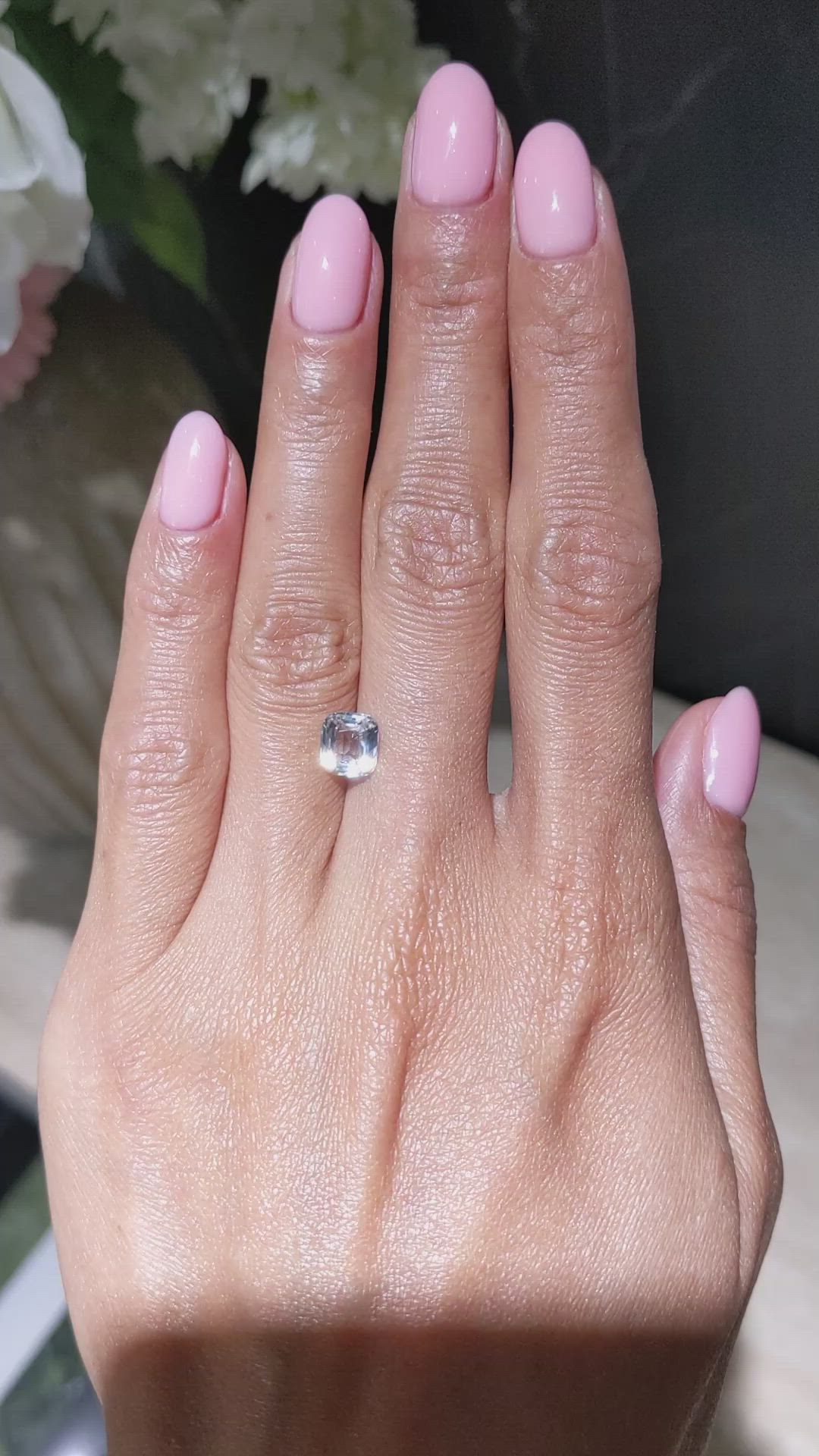 2.02 Ct. White Sapphire from Ceylon (Sri Lanka) Size Video