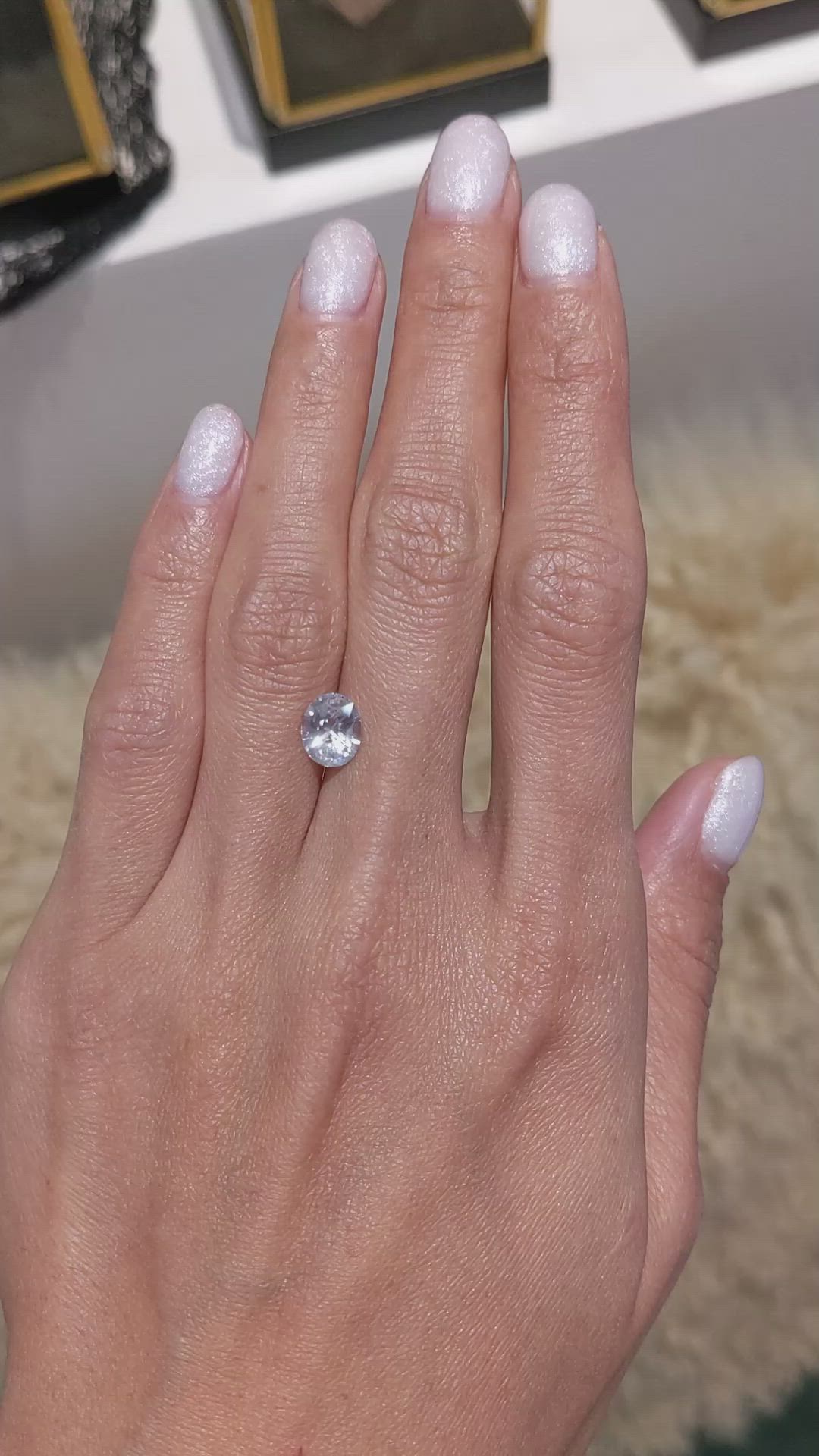 1.99 Ct. White Sapphire from Ceylon (Sri Lanka) Size Video