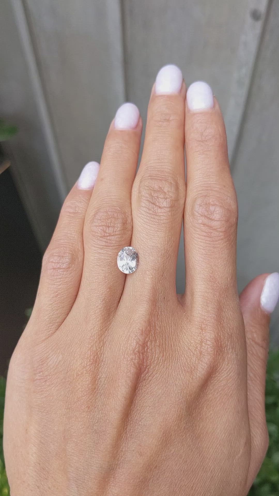 1.99 Ct. White Sapphire from Ceylon (Sri Lanka) Size Video