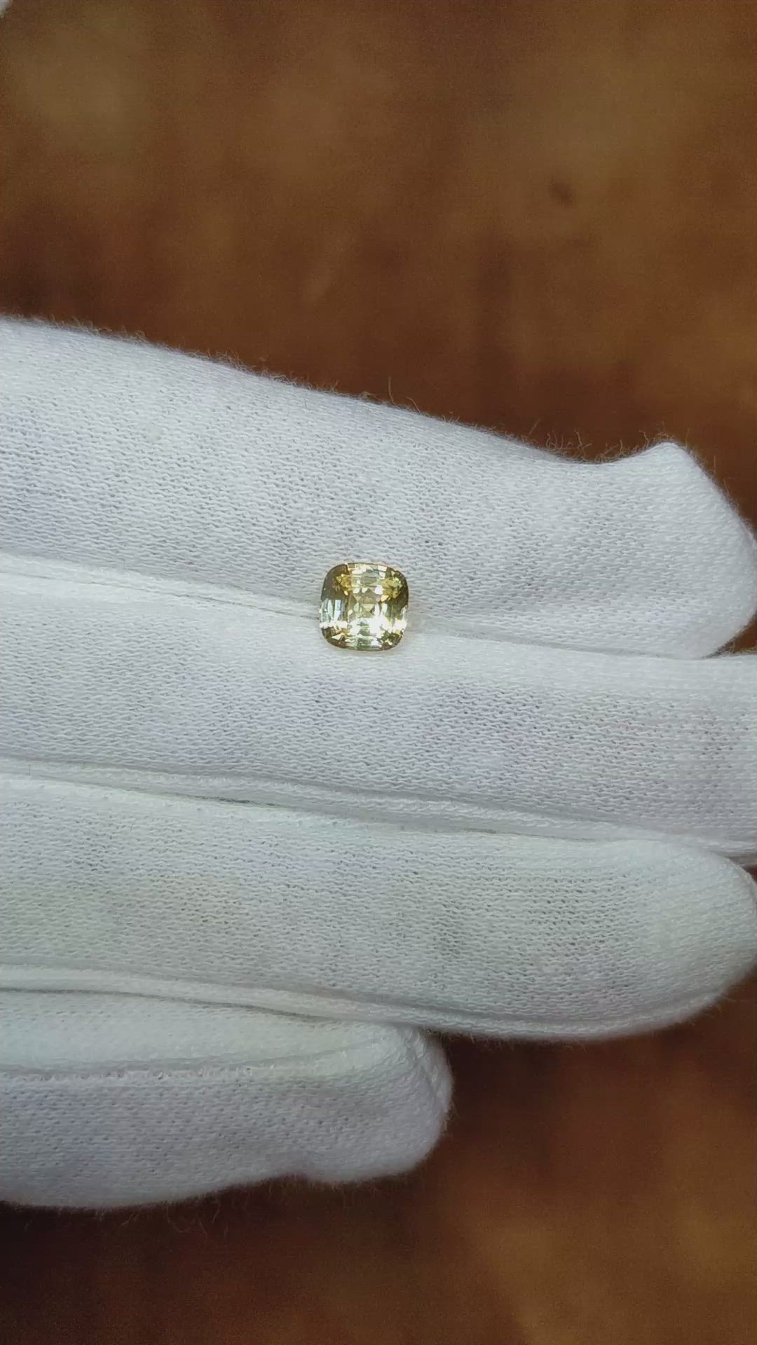 1.55 Ct. Yellow Sapphire from Ceylon (Sri Lanka) Size Video
