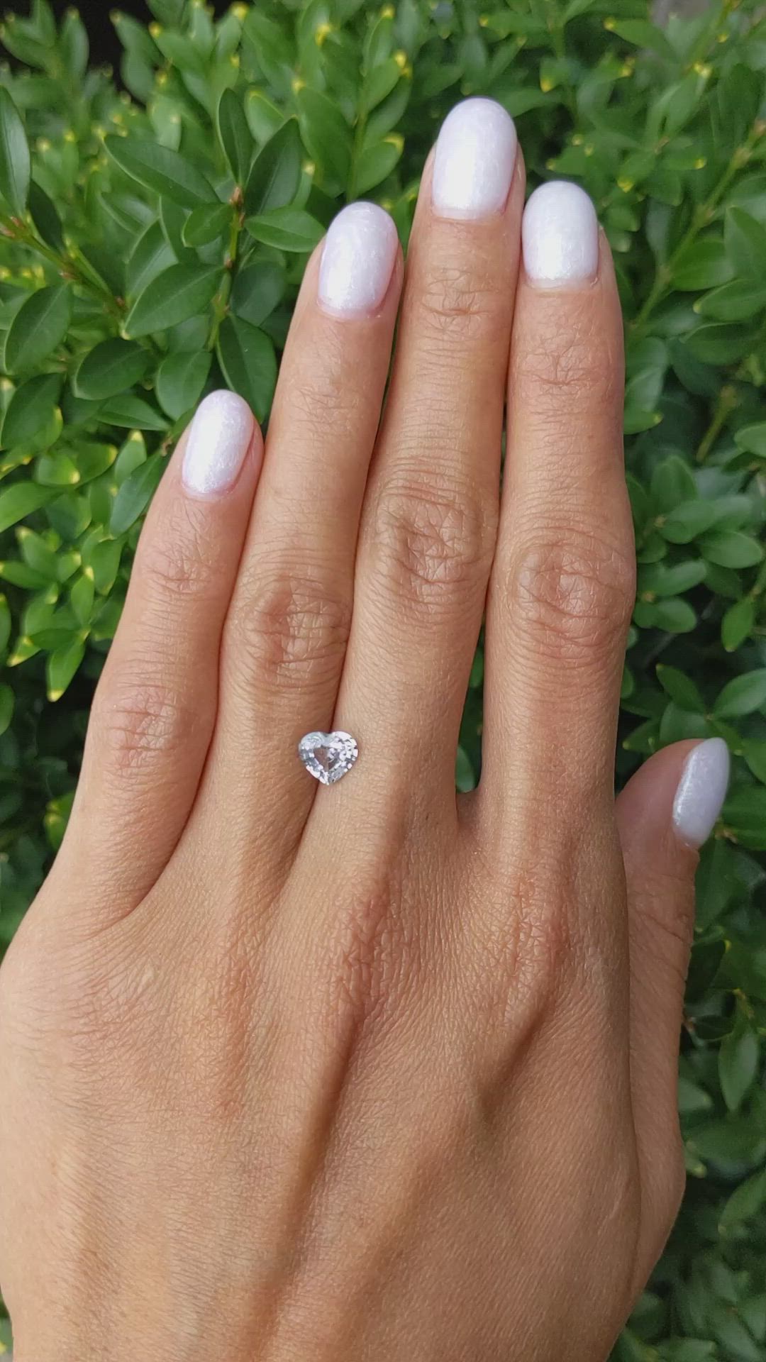 1.10 Ct. White Sapphire from Ceylon (Sri Lanka) Size Video