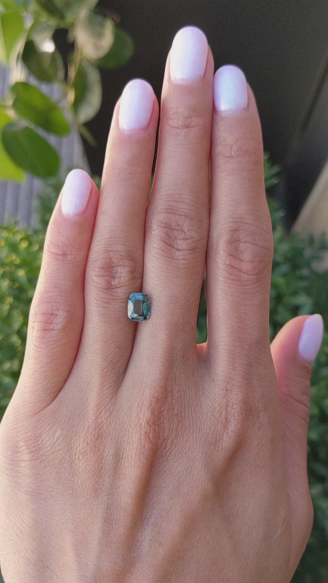 1.54 Ct. Bluish Green Sapphire from Ceylon (Sri Lanka) Size Video