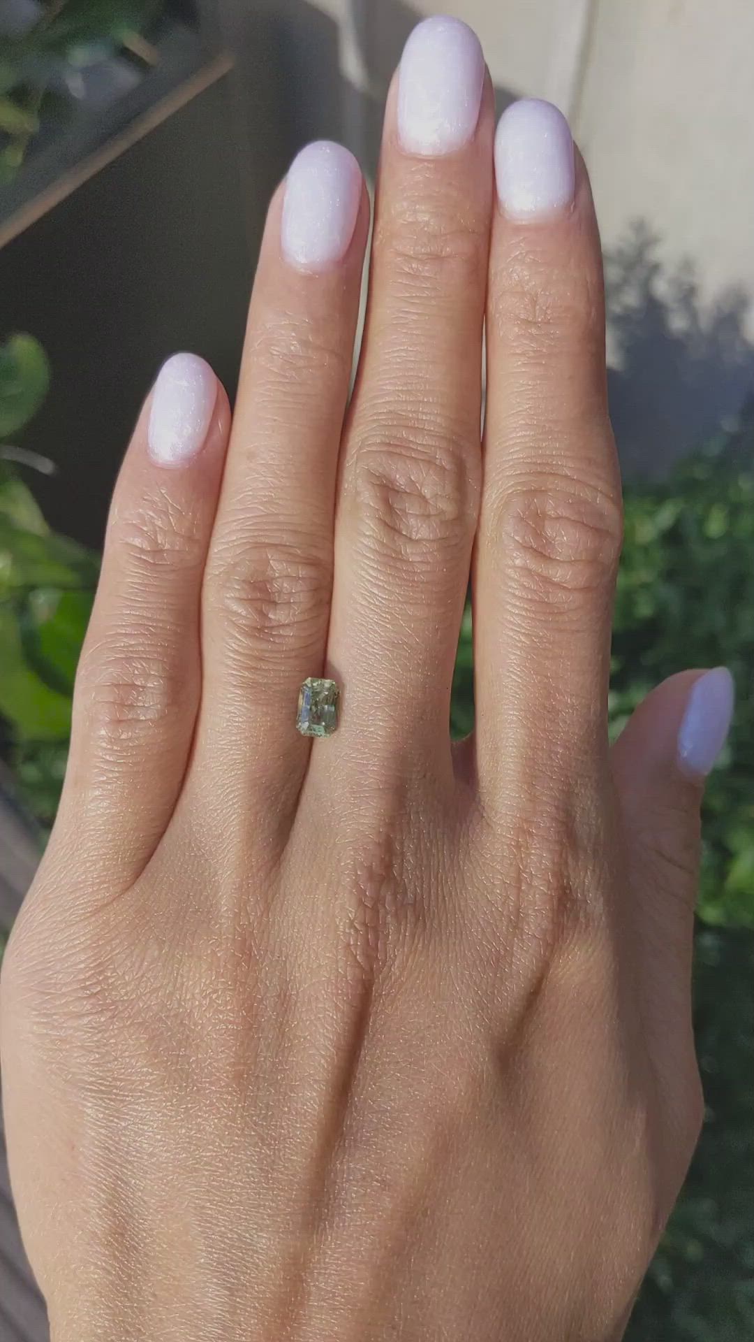 1.24 Ct. Yellowish Green Sapphire from Madagascar Size Video