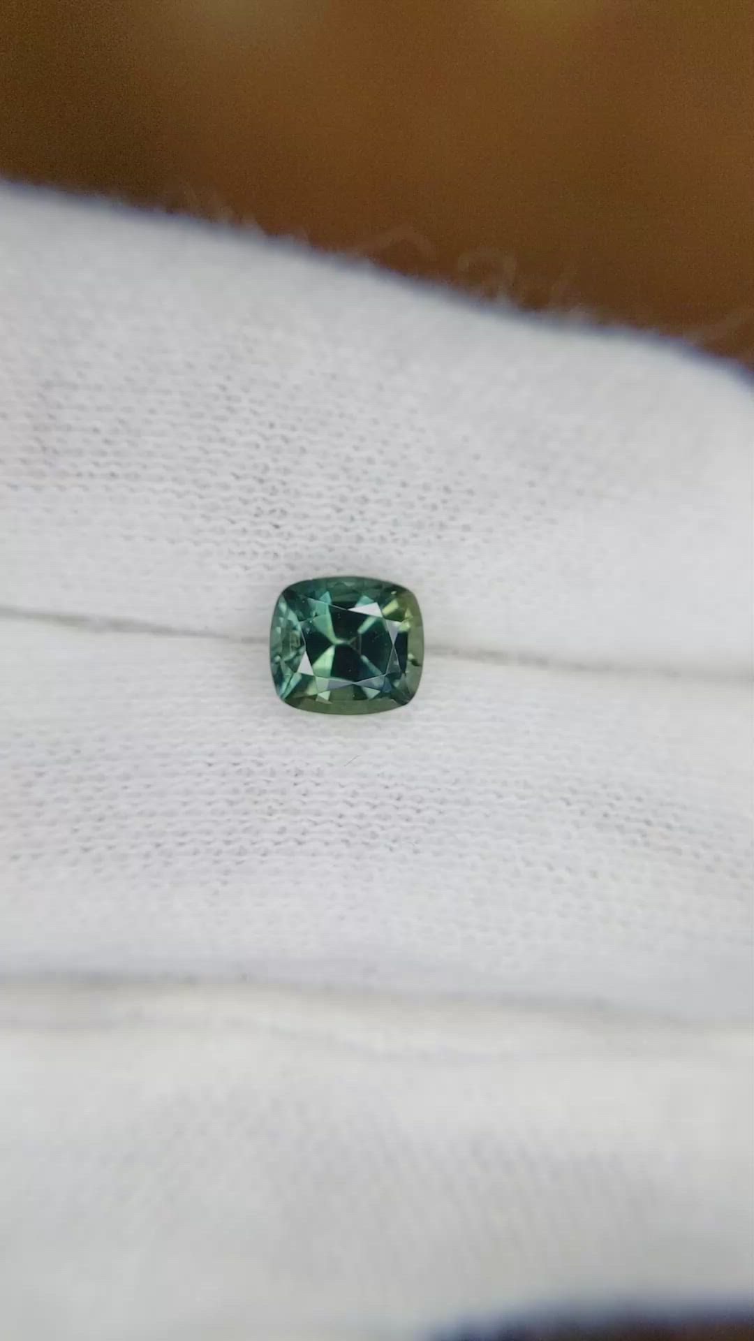 1.19 Ct. Bluish Green Sapphire from Madagascar Size Video