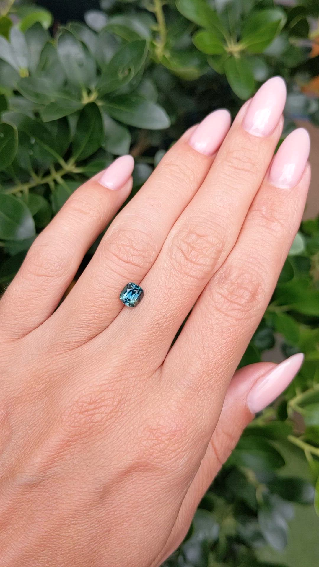 1.19 Ct. Bluish Green Sapphire from Madagascar Size Video