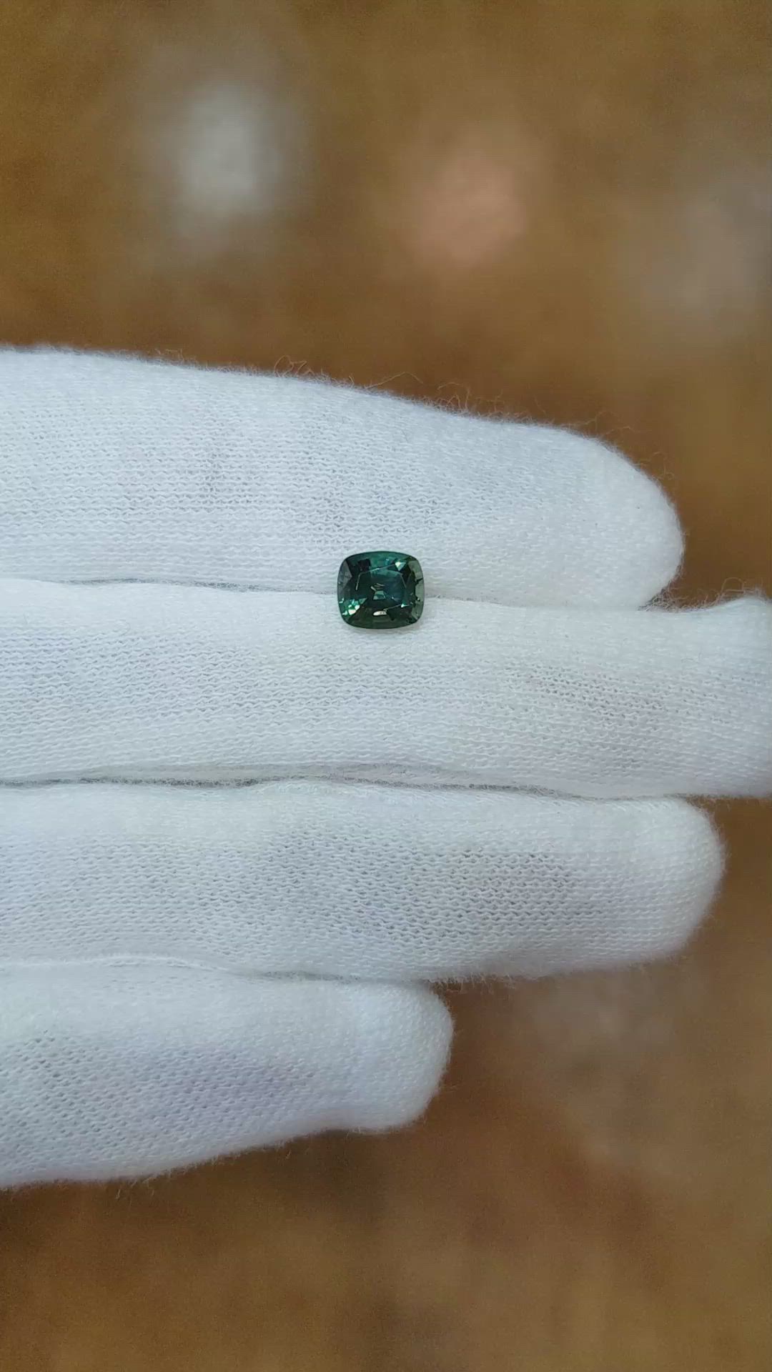 1.19 Ct. Bluish Green Sapphire from Madagascar Size Video