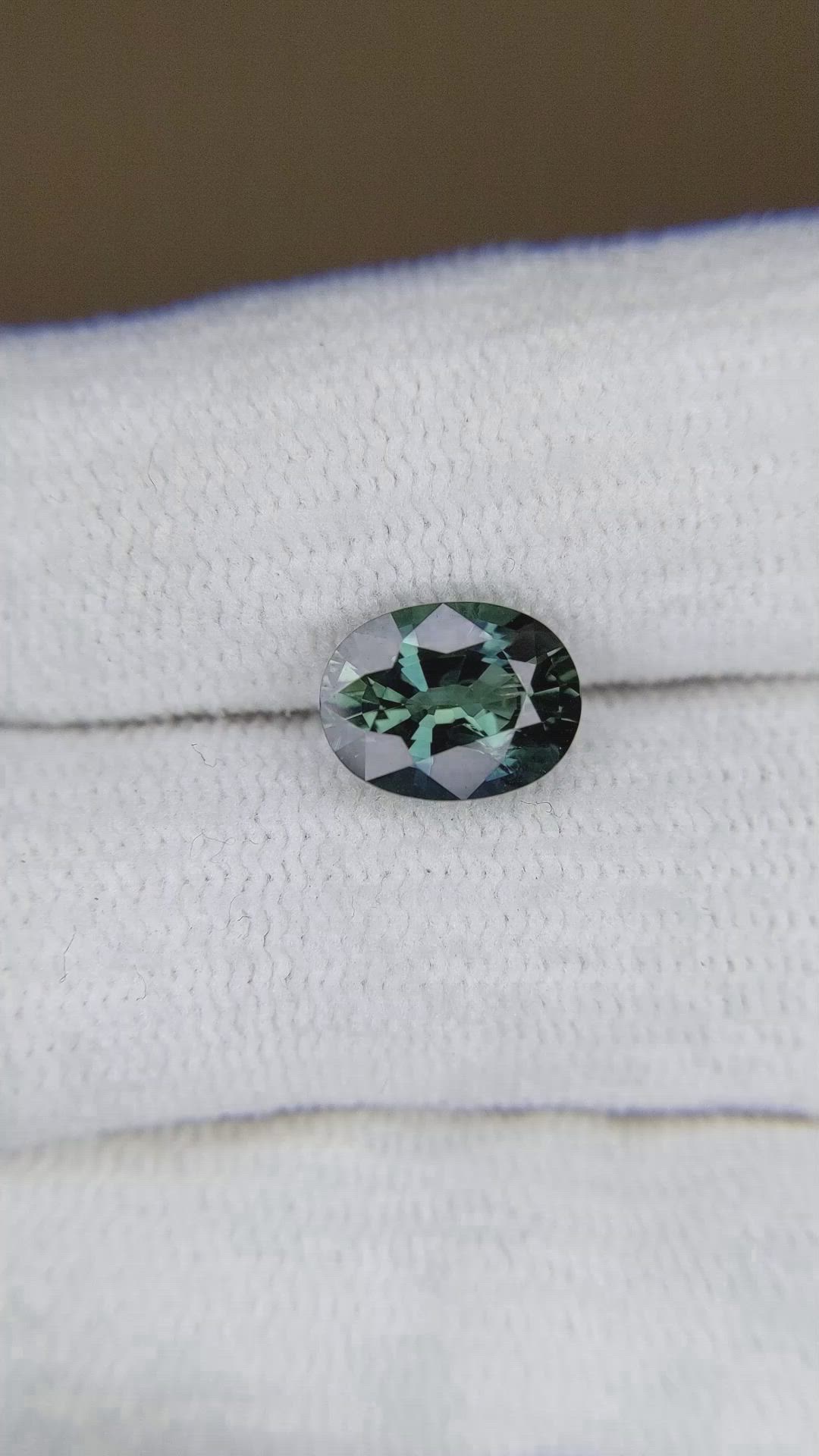 2.11 Ct. Bluish Green Sapphire from Ceylon (Sri Lanka) Size Video