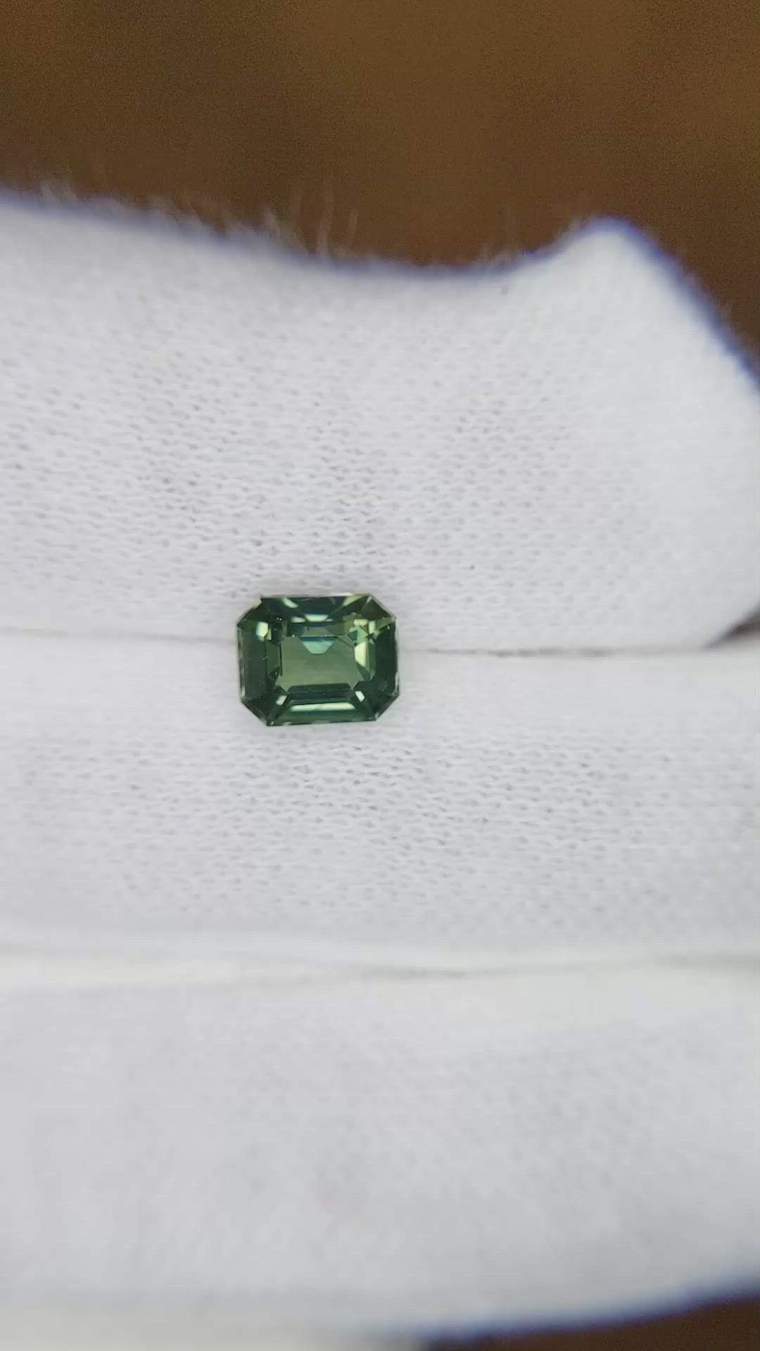 1.24 Ct. Bluish Green Sapphire from Ceylon (Sri Lanka) Size Video