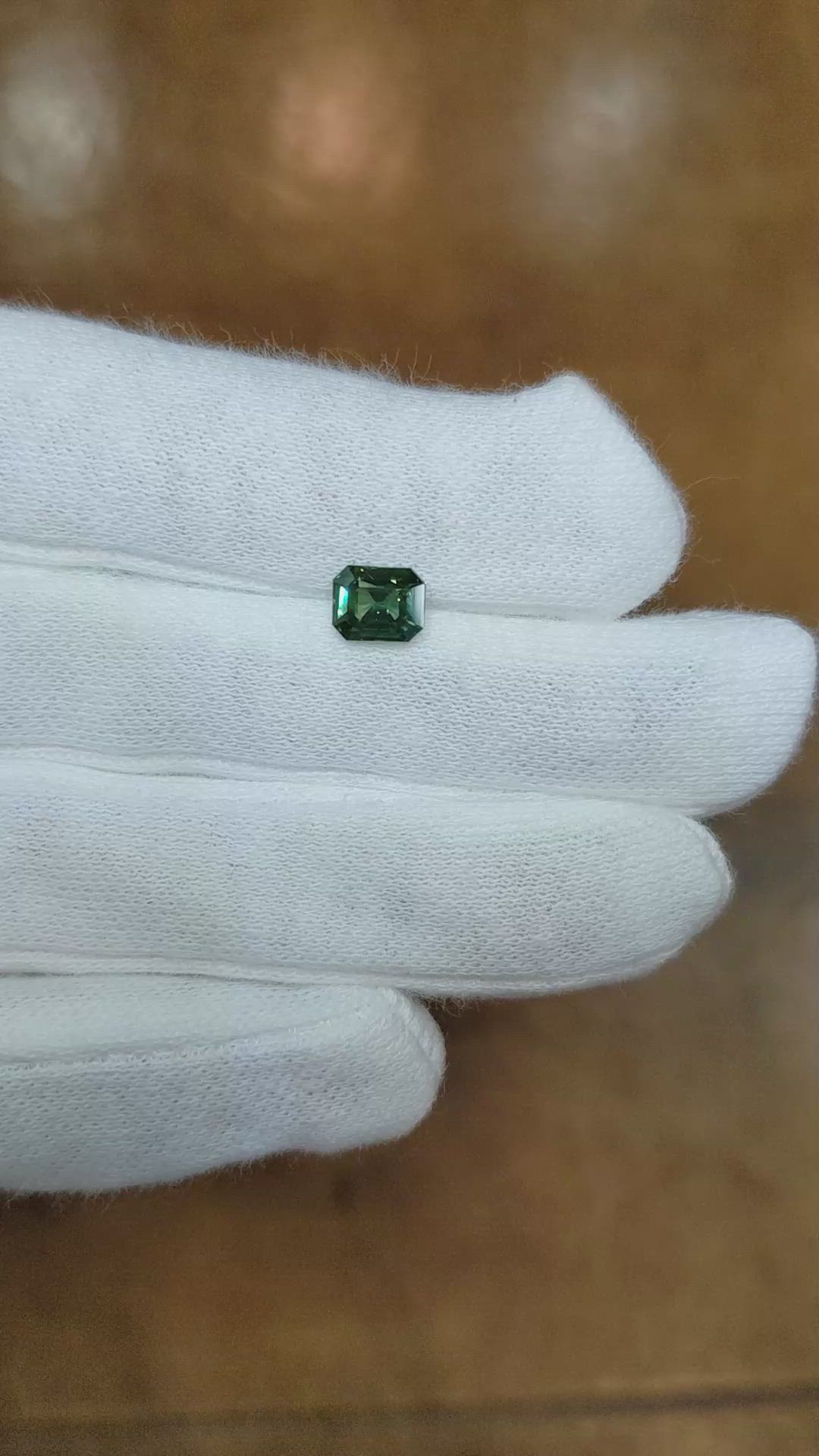 1.24 Ct. Bluish Green Sapphire from Ceylon (Sri Lanka) Size Video