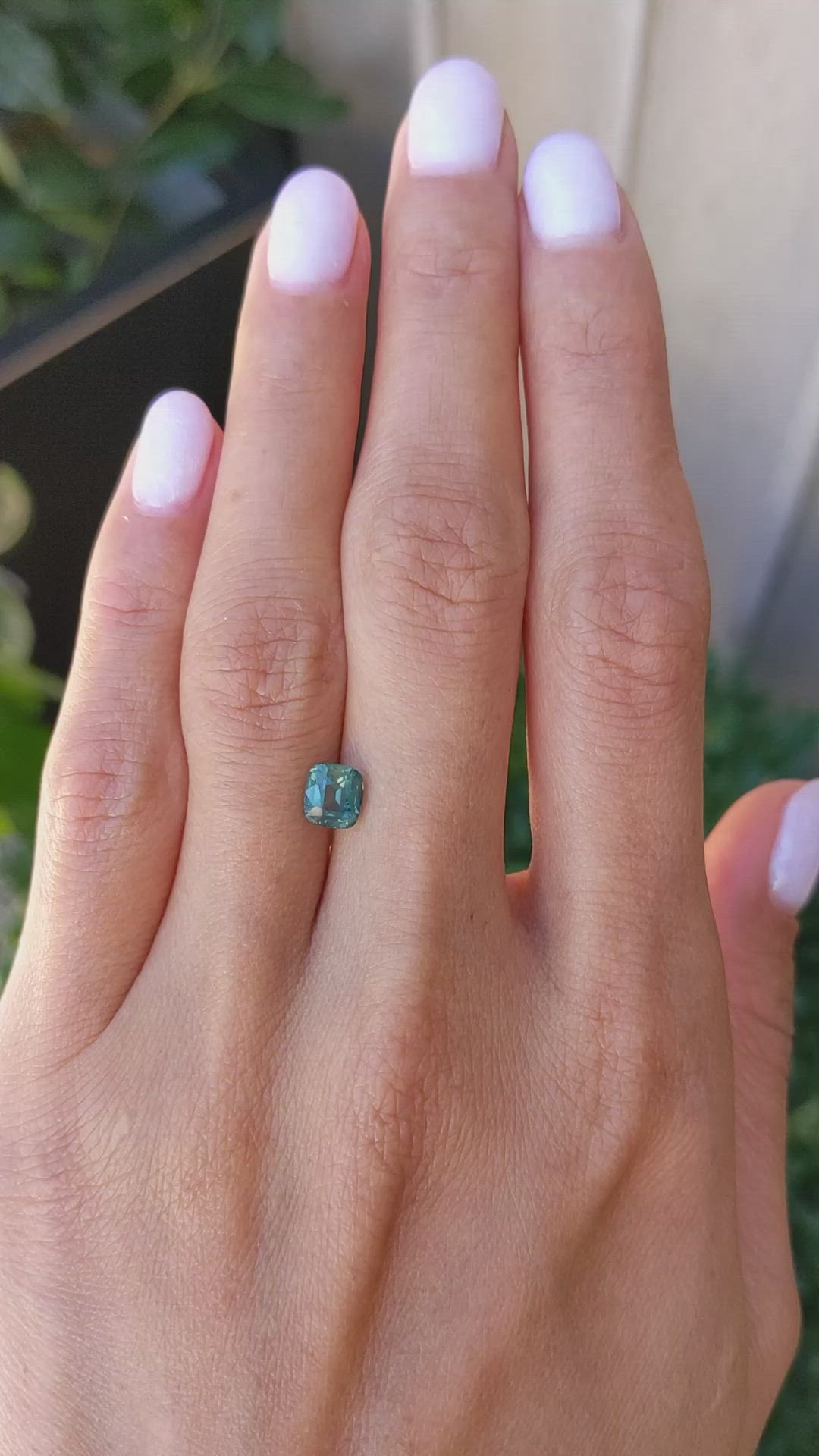 1.25 Ct. Bluish Green Sapphire from Ceylon (Sri Lanka) Size Video