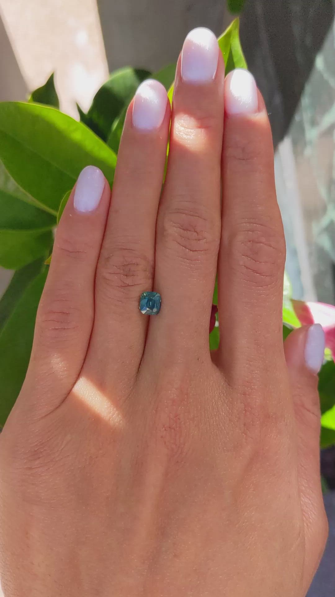 1.25 Ct. Bluish Green Sapphire from Ceylon (Sri Lanka) Size Video