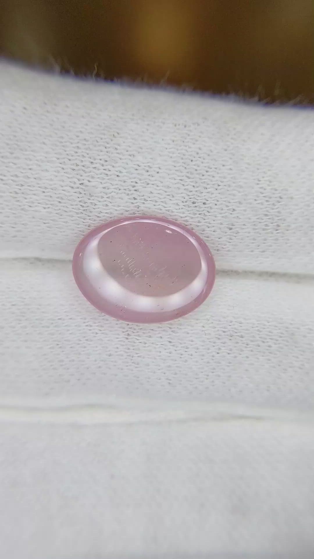 4.55 Ct. Pink Cabochon Sapphire from Ceylon (Sri Lanka) Size Video