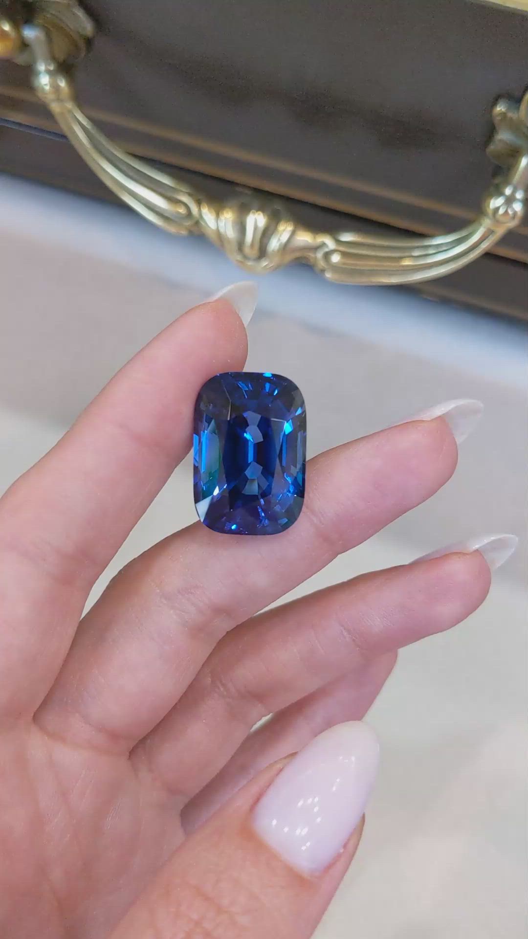 34.48 Ct. Blue Sapphire from Ceylon (Sri Lanka) Size Video