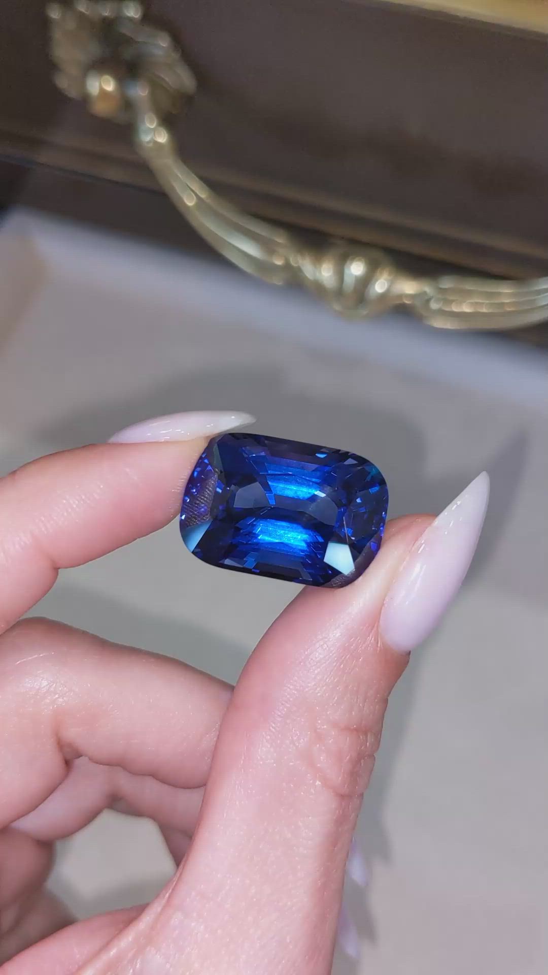 34.48 Ct. Blue Sapphire from Ceylon (Sri Lanka) Size Video